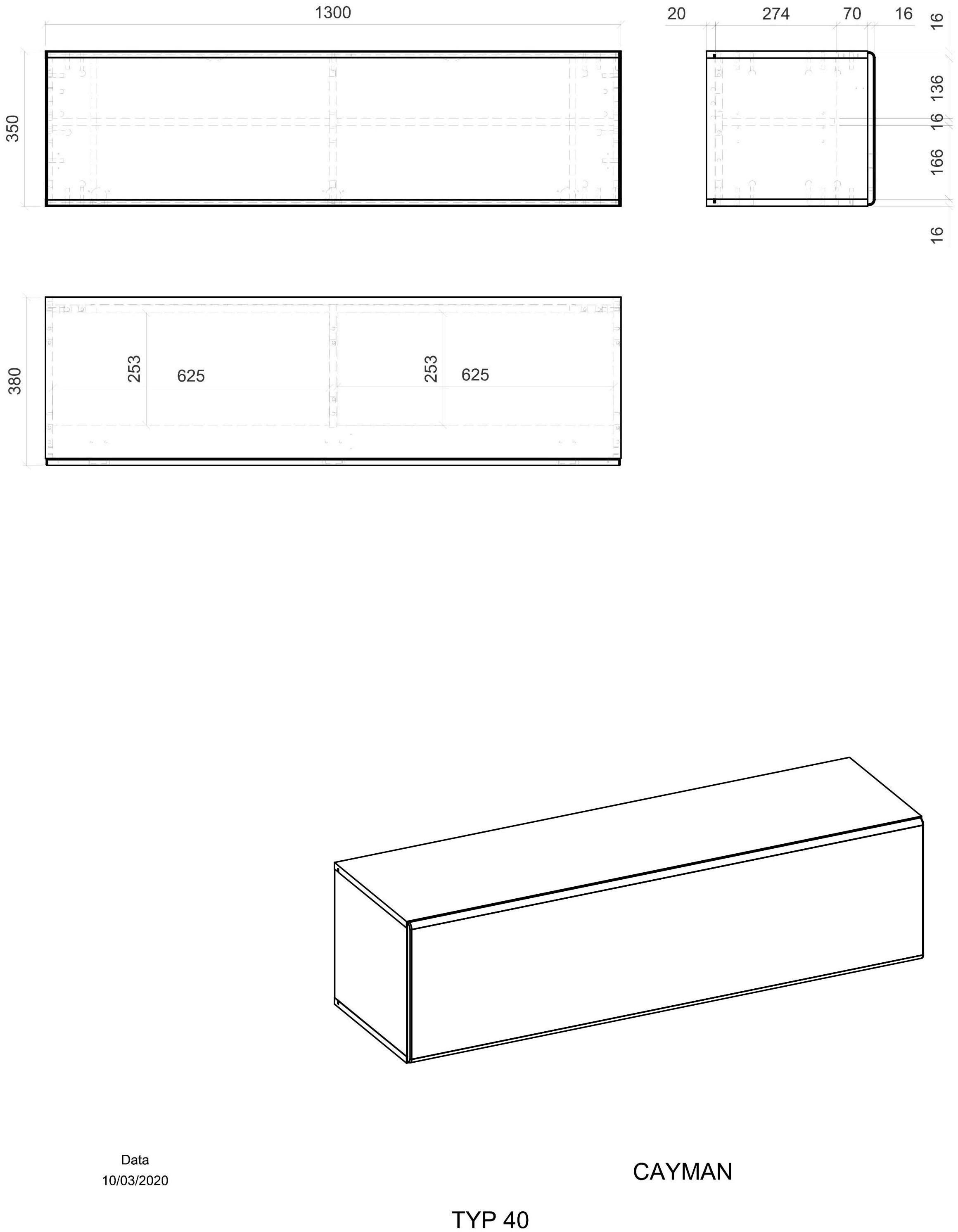 Stauraumschrank ca. BAUR of cm Style | Breite 130 Places »CAYMAN«, kaufen