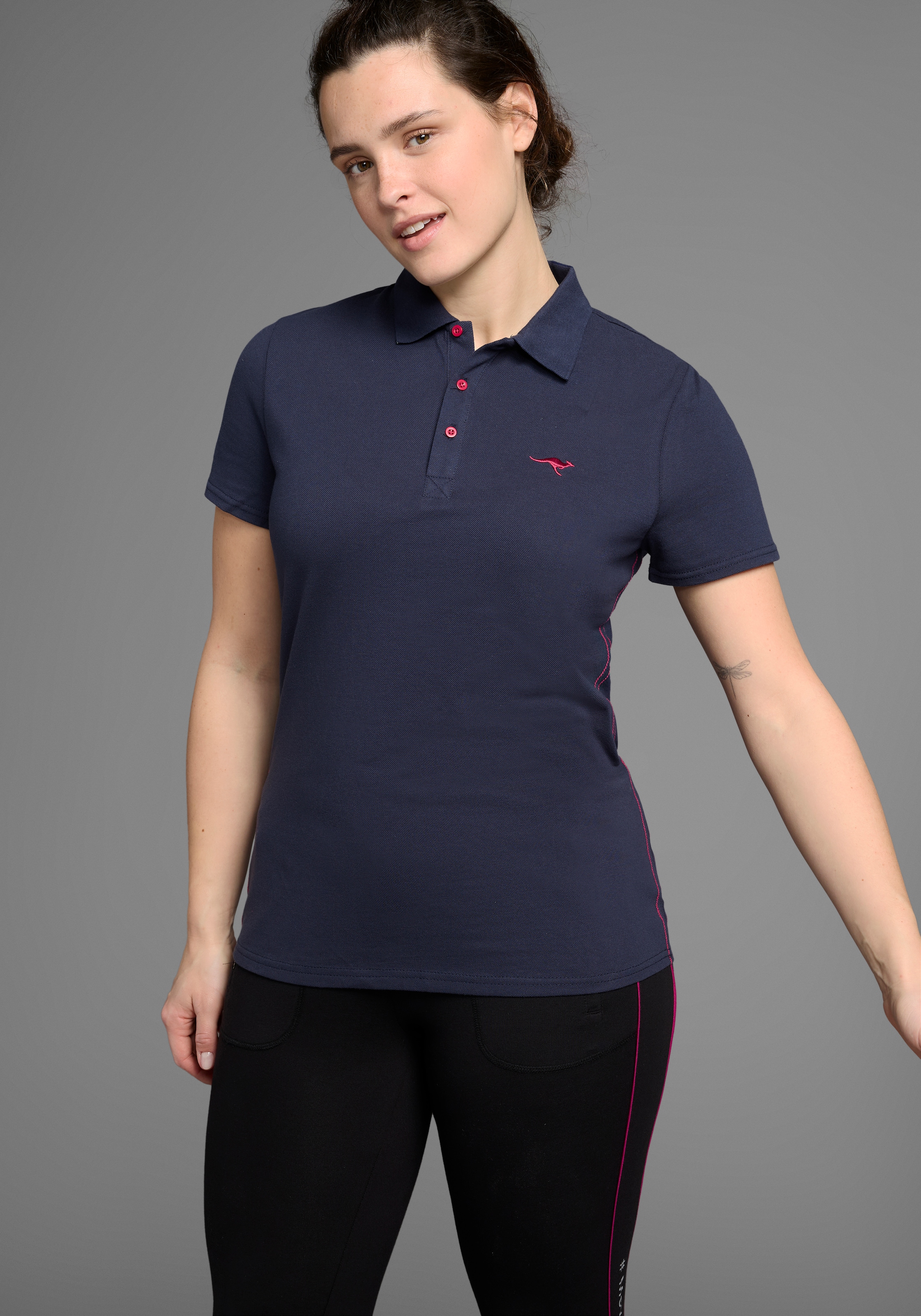 KangaROOS Poloshirt, Kurzarm, unifarben, Polokragen, aus Baumwolle, große G günstig online kaufen