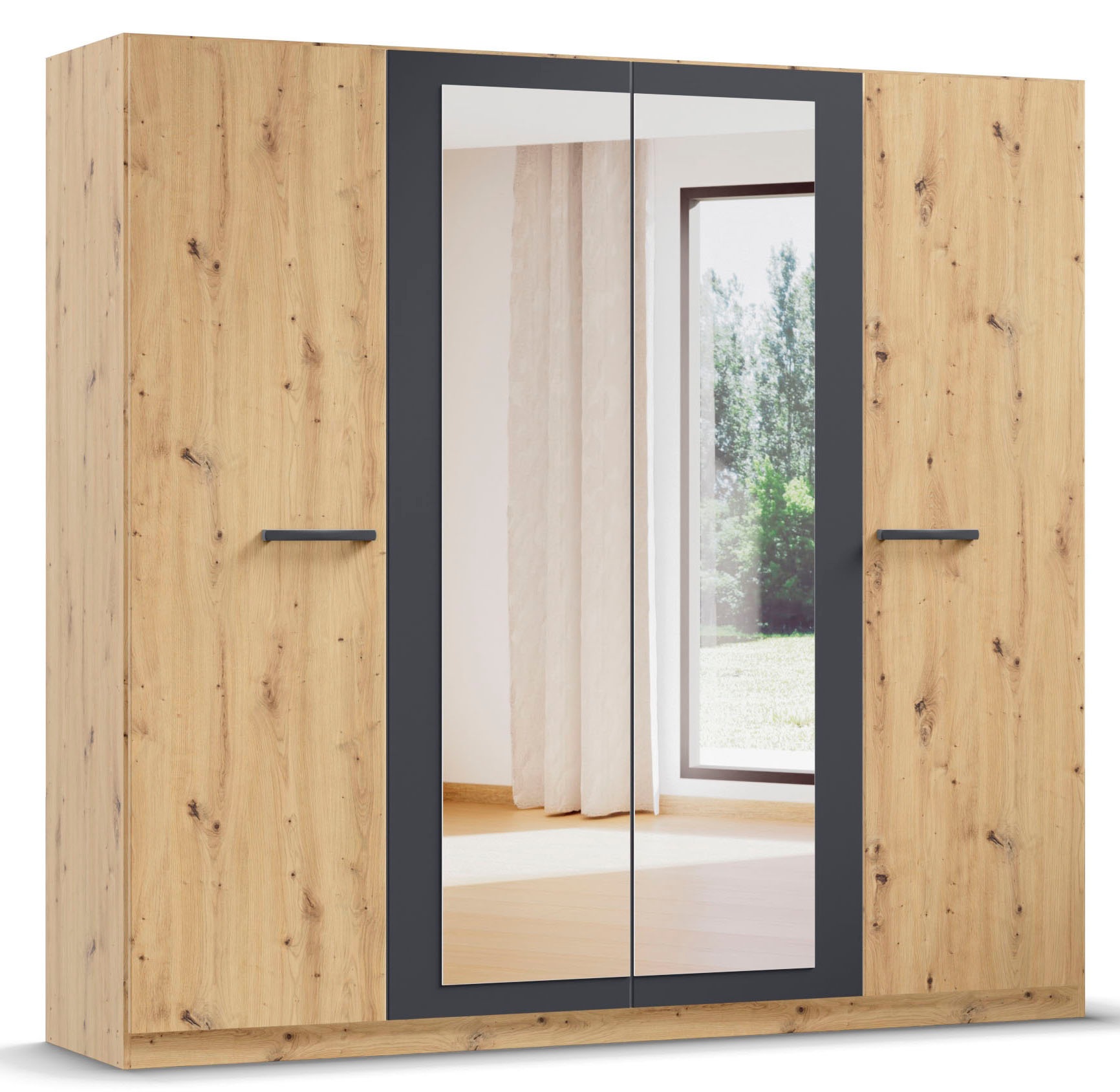 OTTO home Kleiderschrank "Mehrzweckschrank Aktenschrank Möbel Mietswohnung Schlafzimmer MODI" erhältlich in Breiten 91/136/181/226/271 cm, Höhe 210 cm, in angesagten Farbkombinationen, optional mit Spiegel MADE IN GERMANY