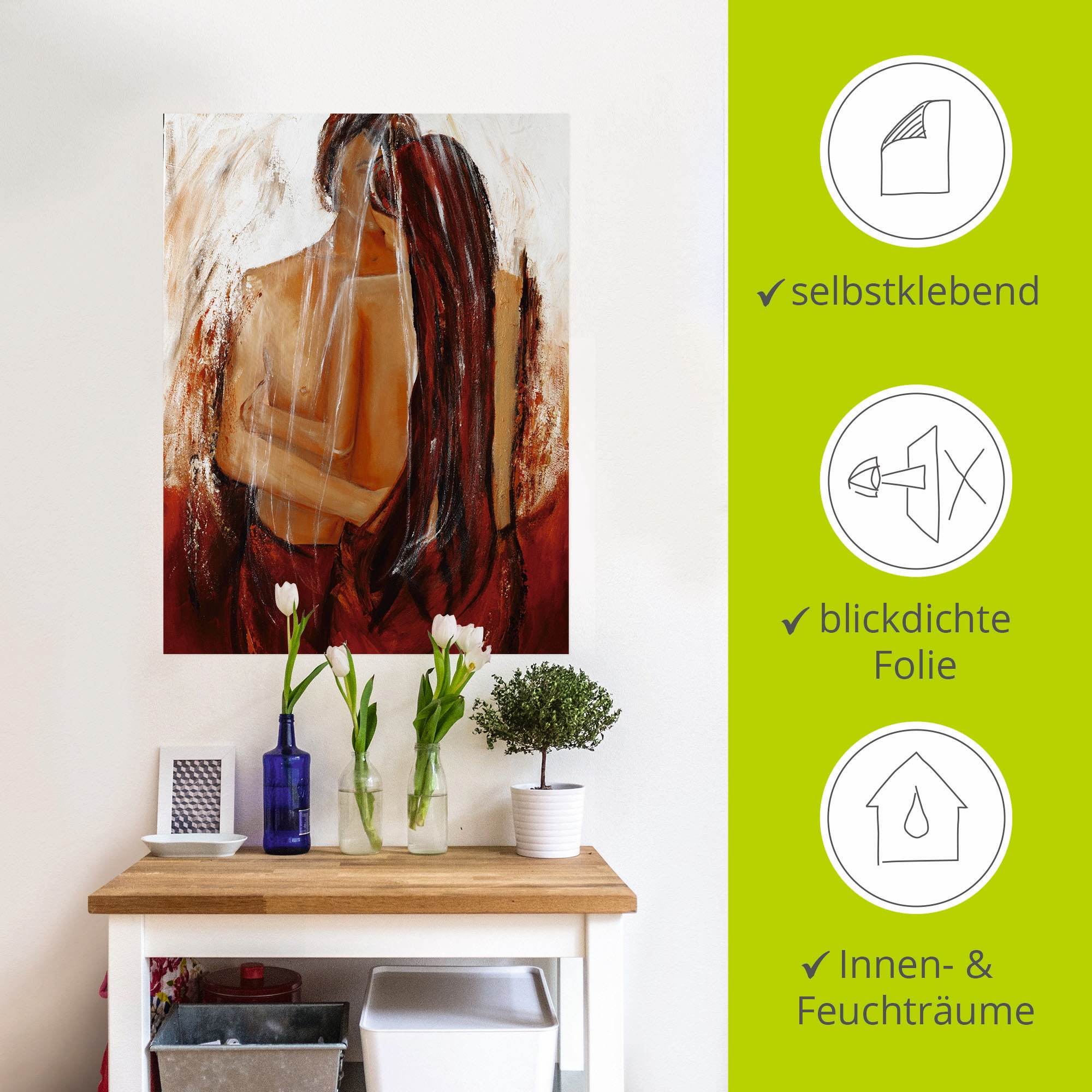 Artland Wandbild »Liebespaar in rot«, Paar, (1 St.), als Leinwandbild, Poster, Wandaufkleber in verschied. Größen