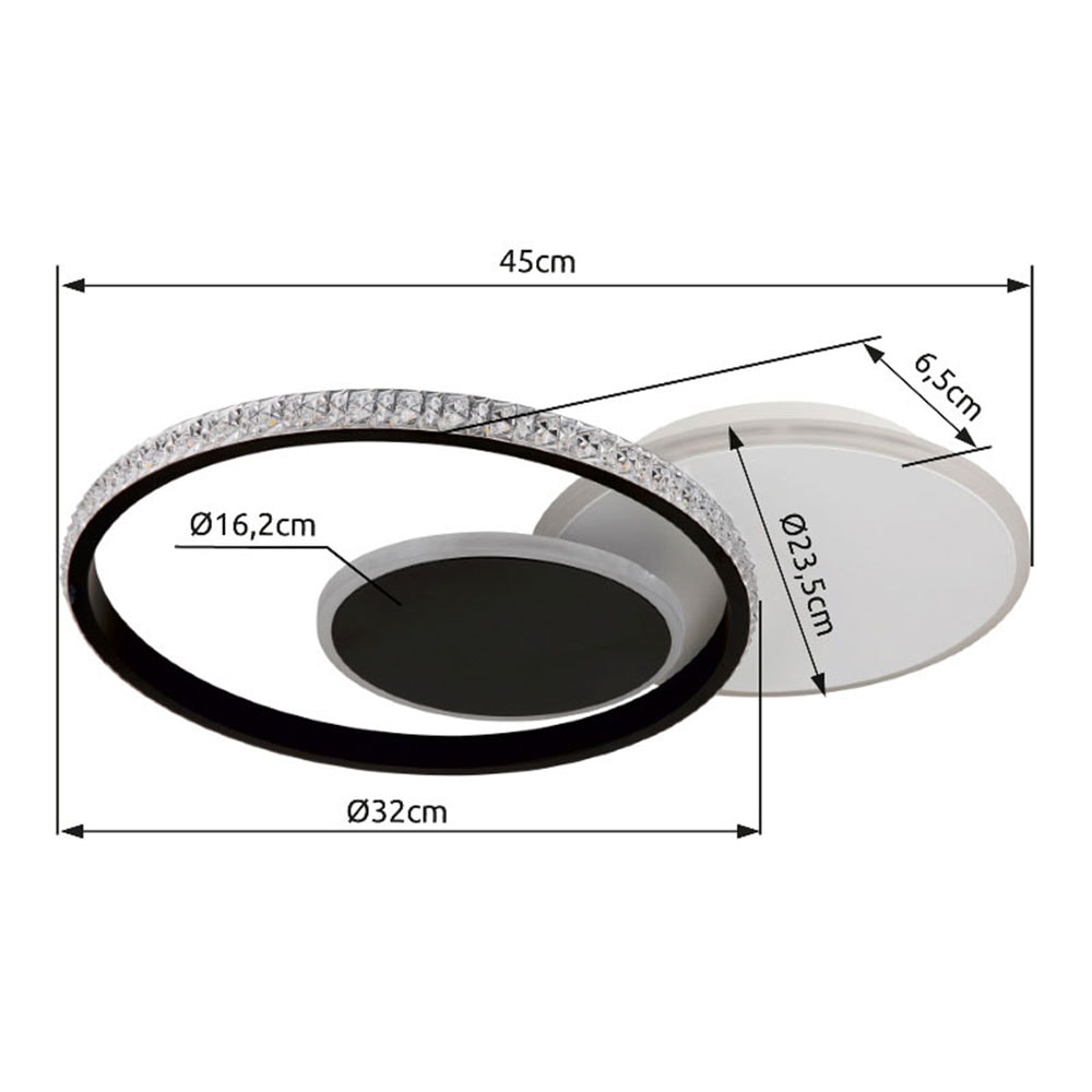 GLOBO LIGHTING LED Deckenleuchte »PERLIX«, Leuchtmittel LED-Modul | LED fest integriert, Deckenlampe/Wohnzimmer/Schlafzimmer/modern