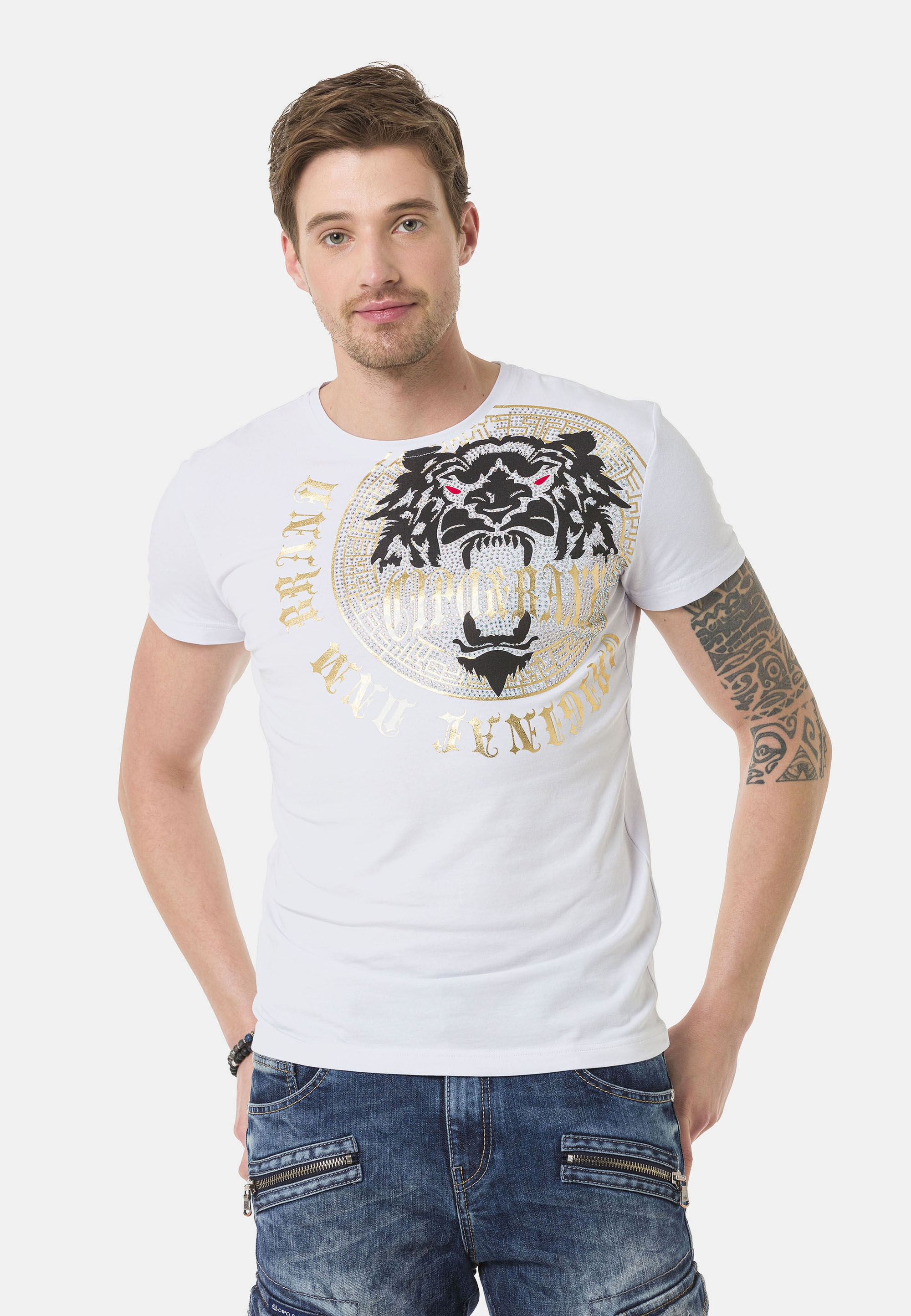 Cipo & Baxx T-Shirt "T-Shirt", mit großem Frontprint ein super Hingucker günstig online kaufen