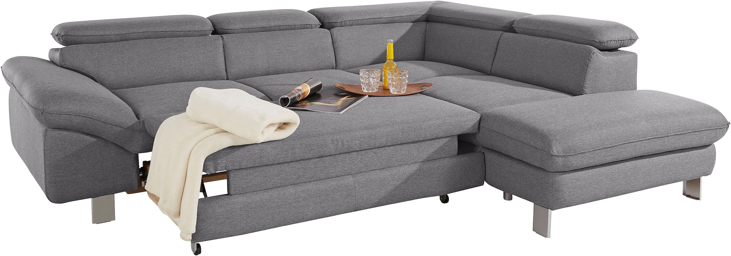 COTTA Ecksofa »Driver L-Form«, mit Kopfteilverstellung, wahlweise mit Bettfunktion & Bettkasten