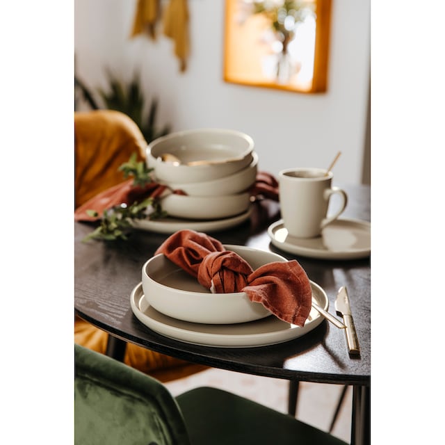 LeGer Home by Lena Gercke Kombiservice »Geschirr-Set, Service Liliane«, (Set,  16 tlg., 4 Kaffeebecher, 4 Speise- und Desserteller, 4 Universalschüsseln),  skandinavische, minimalistische Formensprache, 16 Teile | BAUR