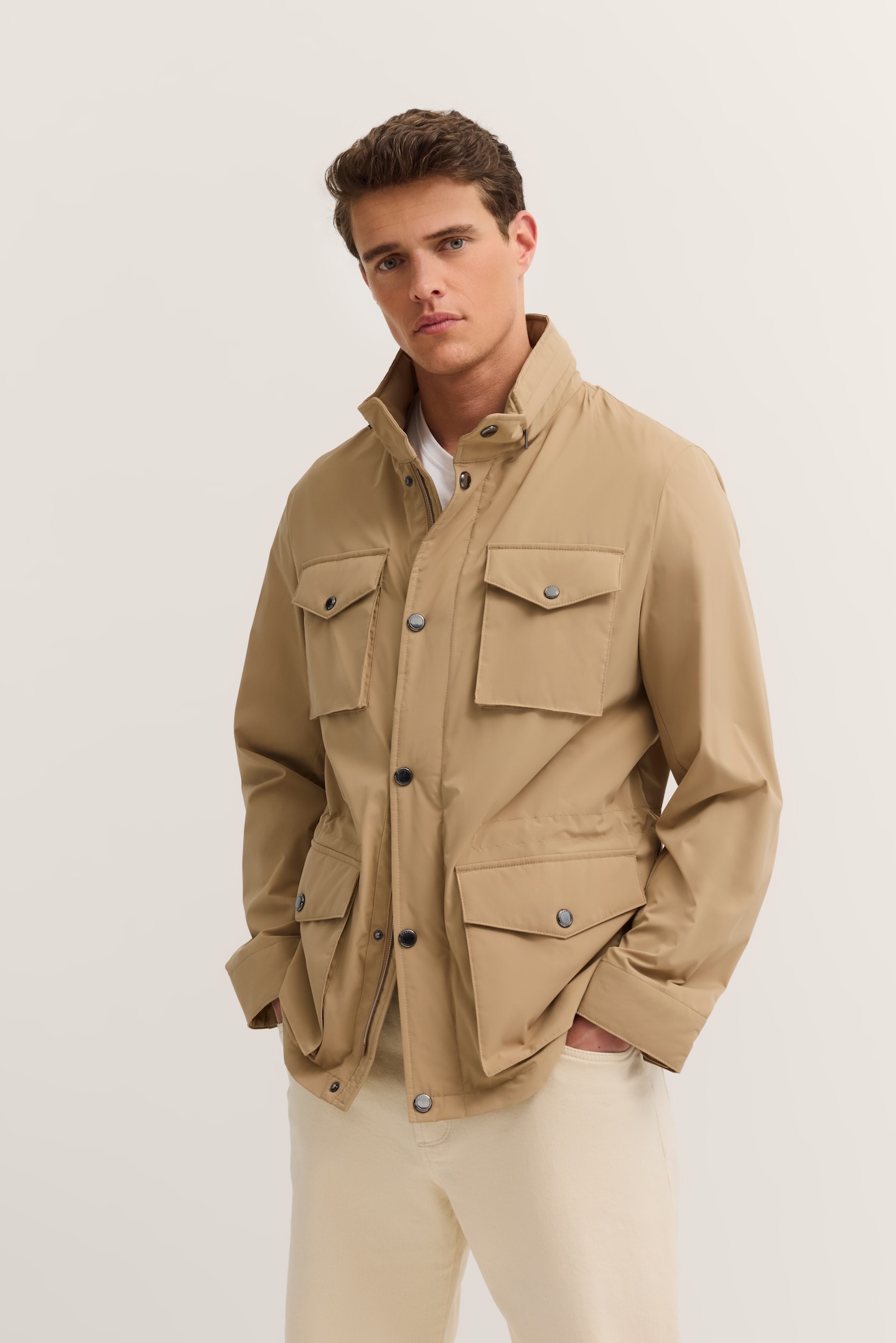 bugatti Fieldjacket "Regular Fit" mit Kapuze mit Stretch & Stehkragen
