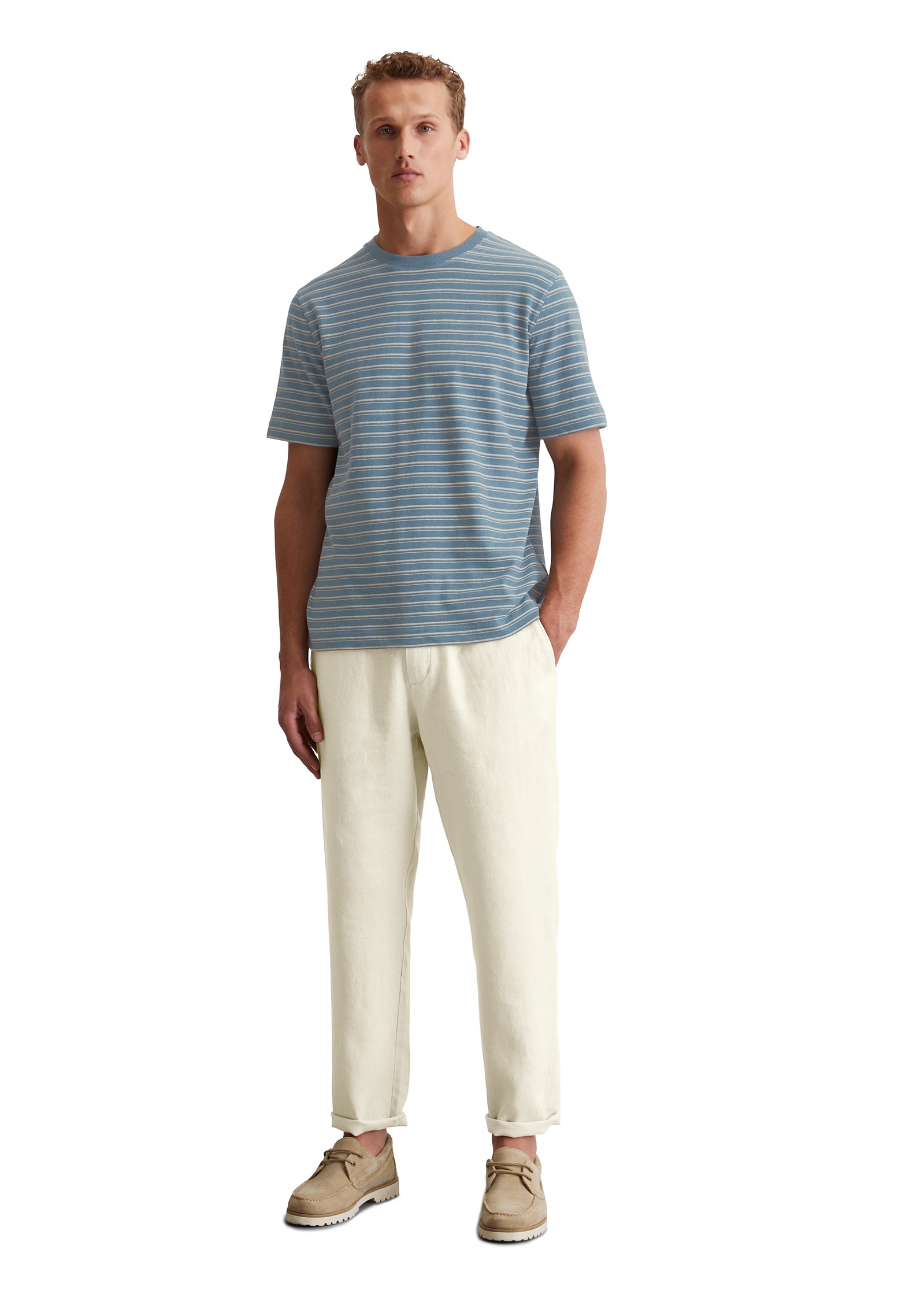 Marc O'Polo T-Shirt »aus Bio-Baumwoll-Leinen-Mix«
