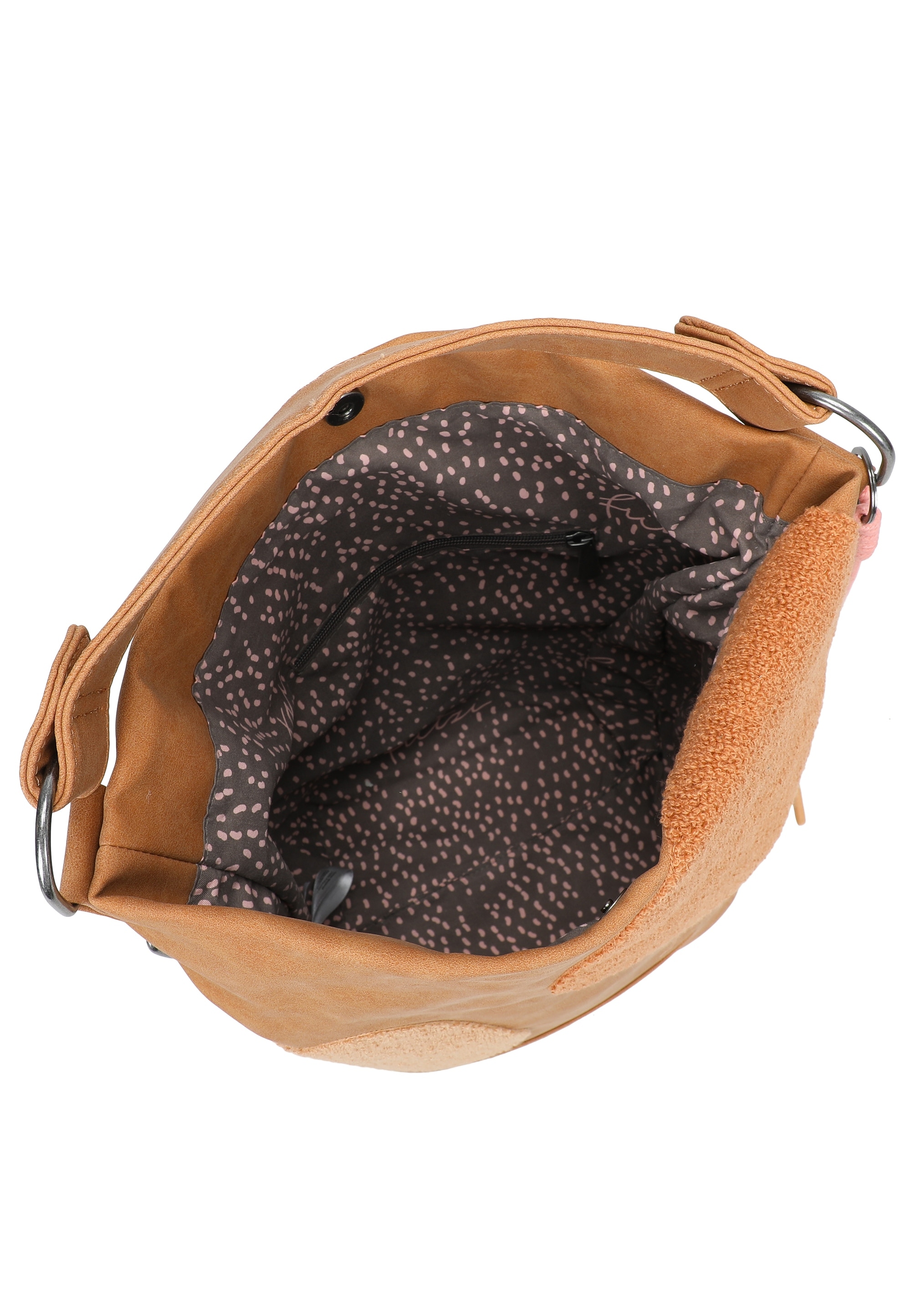 Fritzi aus Preußen Schultertasche »Olga Limited Happy Flocked Jive Soft Berry« mit moderner Flockung