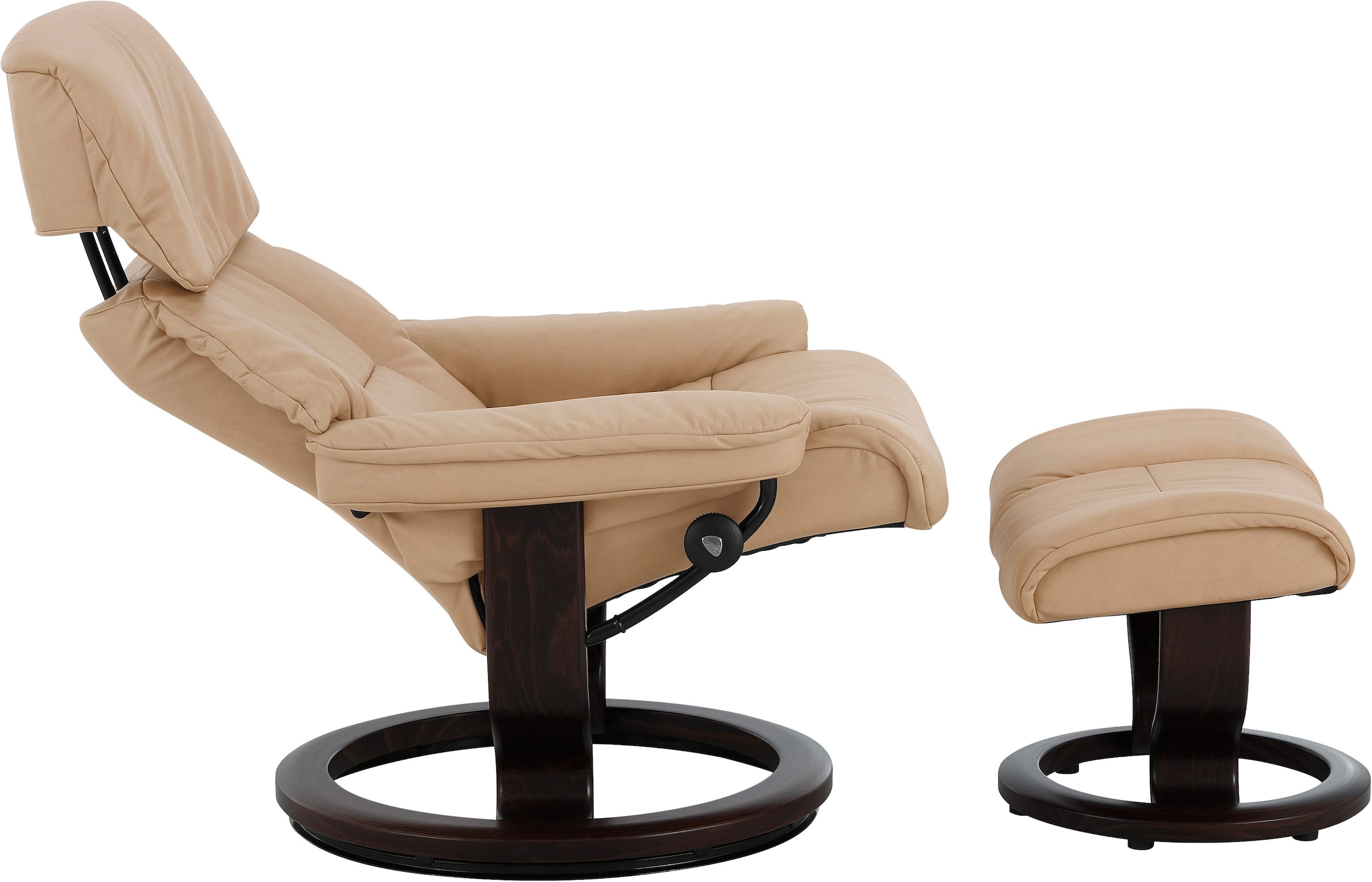 Stressless® Relaxsessel »Ruby« Set, Relaxsessel mit Hocker,  mit Classic Base, Größe M, Gestell Eiche, Wenge, Braun & Schwarz