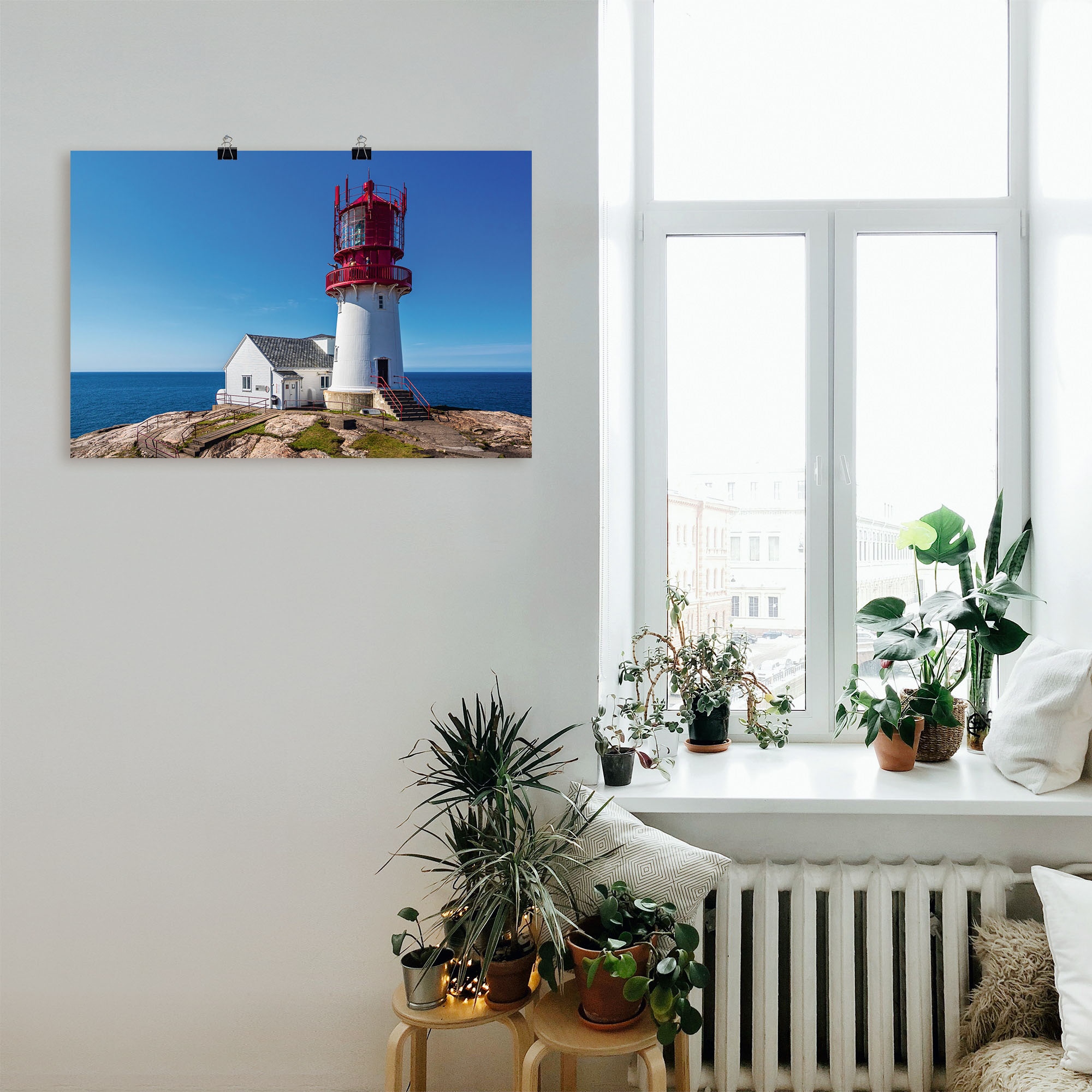 Artland Alu-Dibond-Druck »Der Leuchtturm Lindesnes Fyr in Norwegen«, Gebäude, (1 St.), für Innen- und Außenbereich geeignet, Outdoorbild
