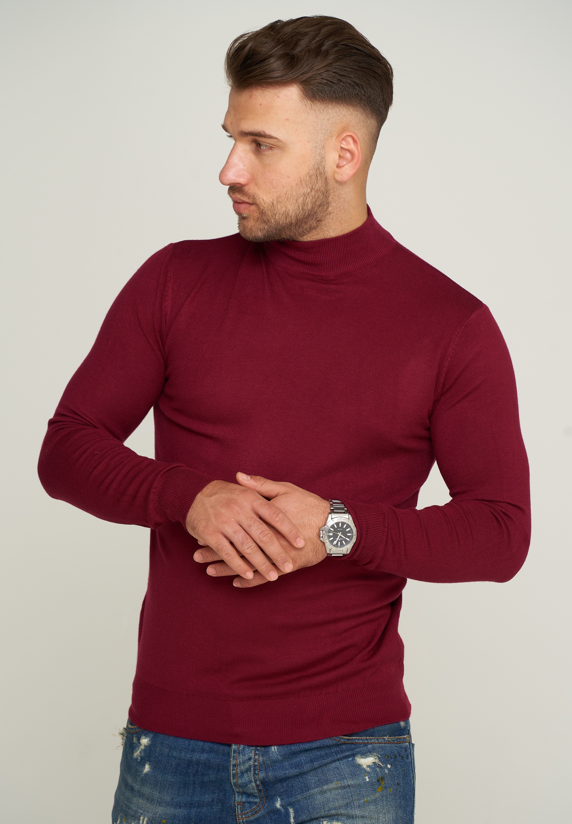 behype Strickpullover "MKBONI", mit kurzem Stehkragen günstig online kaufen