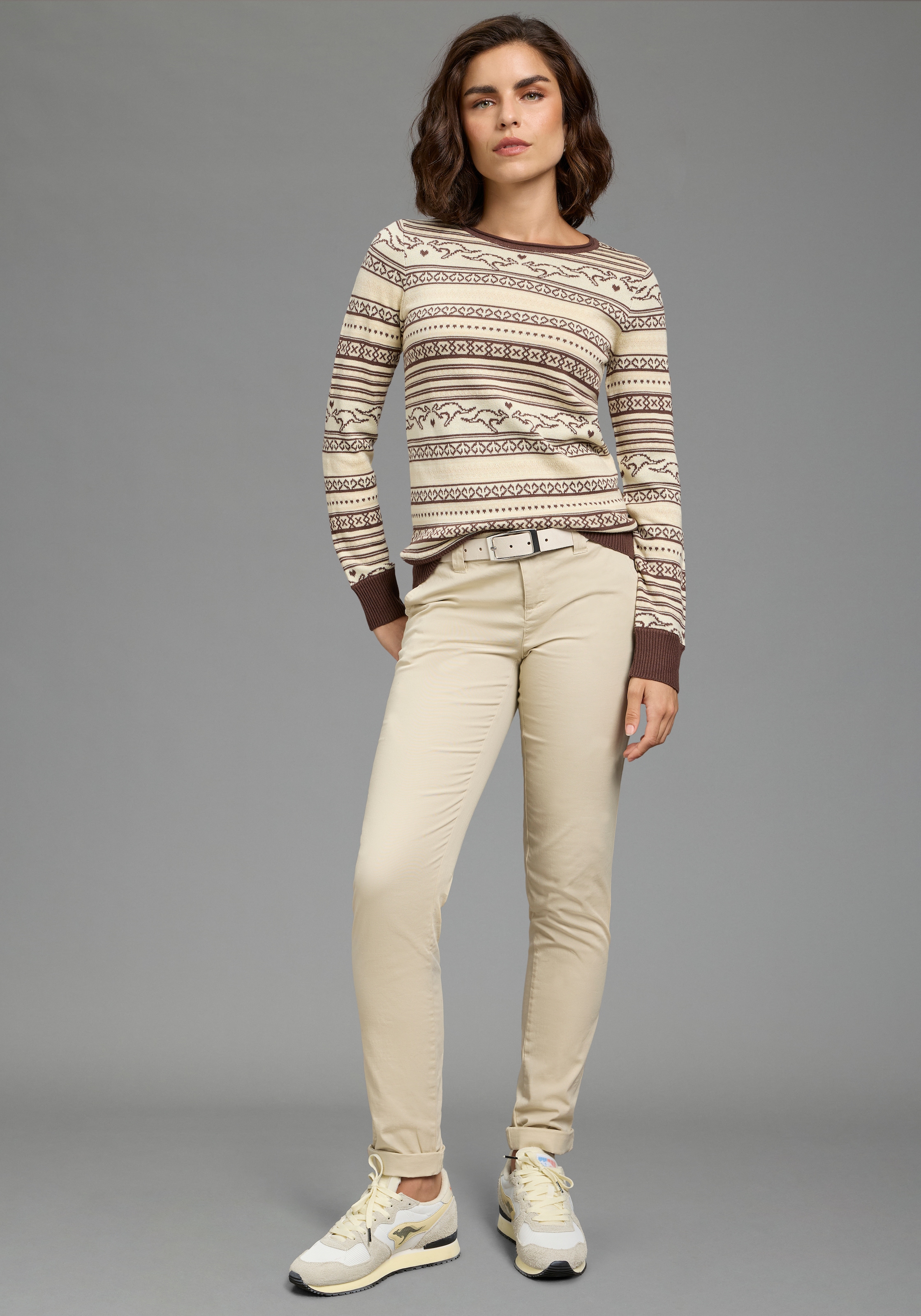 KangaROOS Norwegerpullover mit Rippstrickbündchen