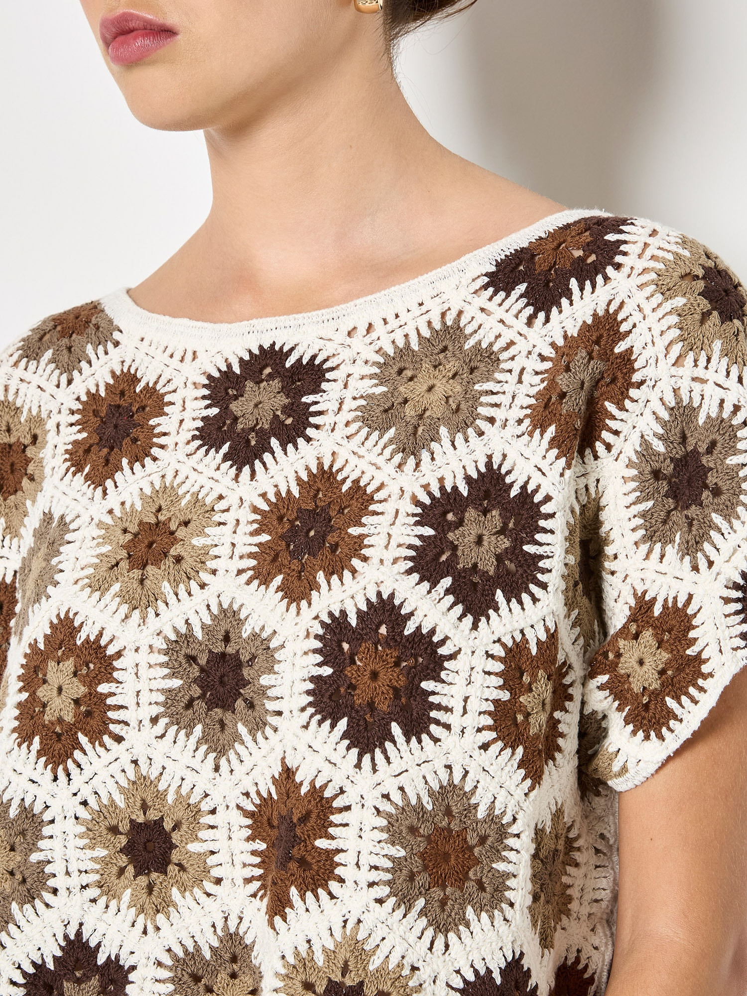 Apricot Stricktop »Hexagon Flowers Crochet Top« mit Häkeldetails