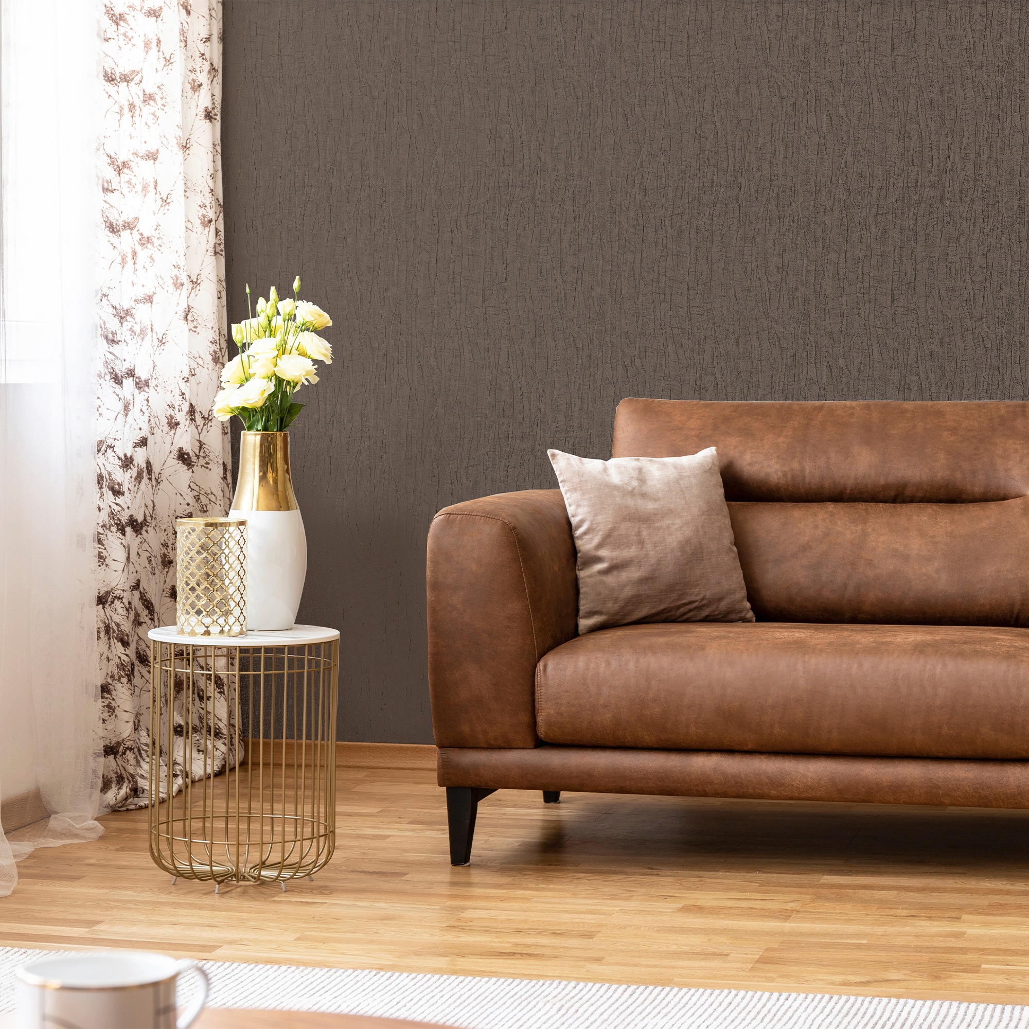 Boutique Vliestapete »Marquise Plain«, schimmernd, Weiss/Beige - 10mx52cm