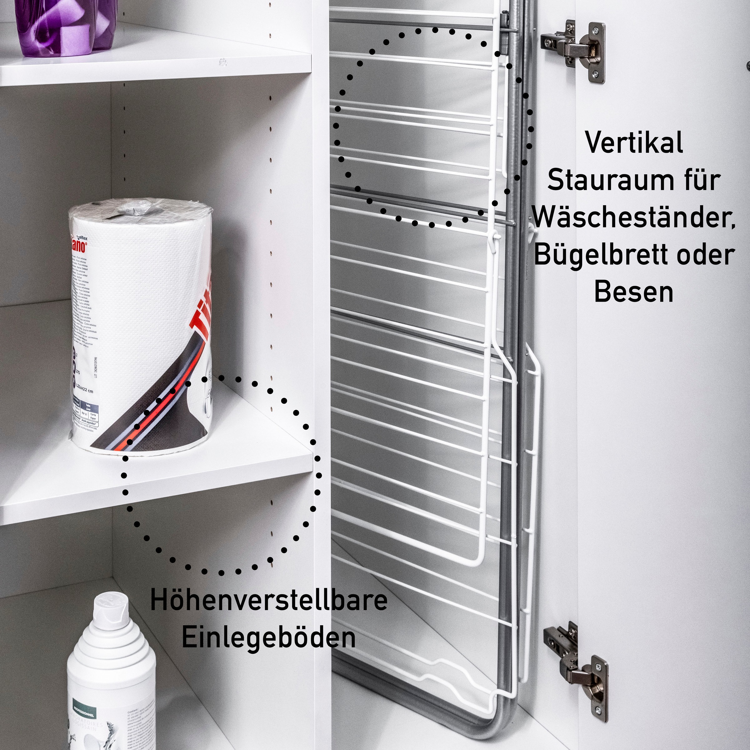 Inter Link Mehrzweckschrank-Set »Norela, Waschmaschinenumbauschrank, Geräteschrank mit Wäscheschrank« 5 Stk. tlg.
