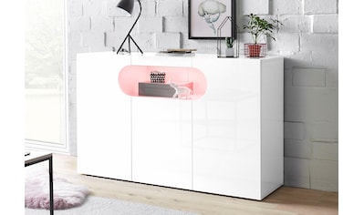 Sideboard »Real,Vitrine,Kommode,Schrank,Breite 130 cm komplett hochglanz lackiert«,...