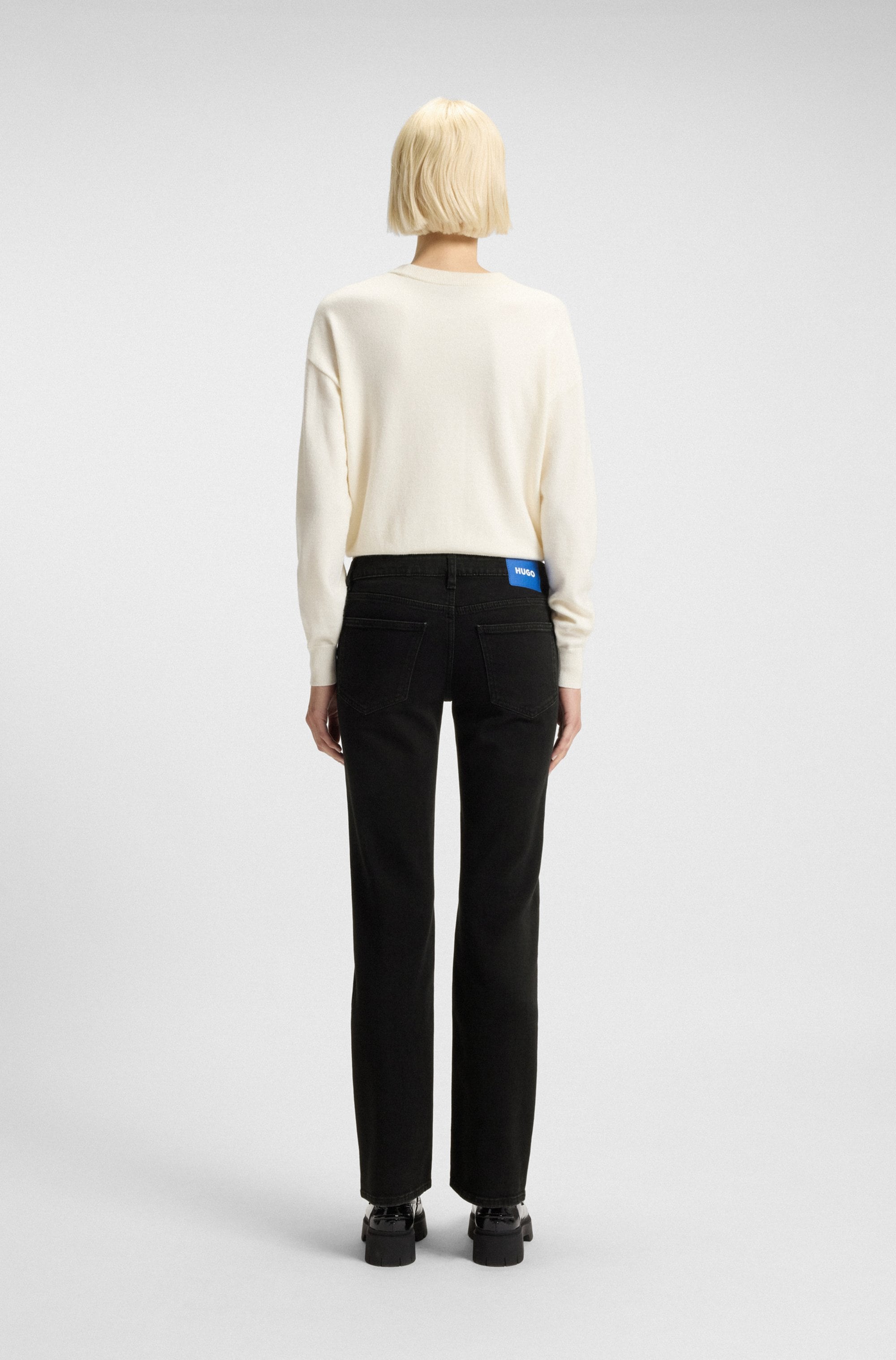 HUGO Blue Slim-fit-Jeans »Gamera« mit Strass-Logo vorn