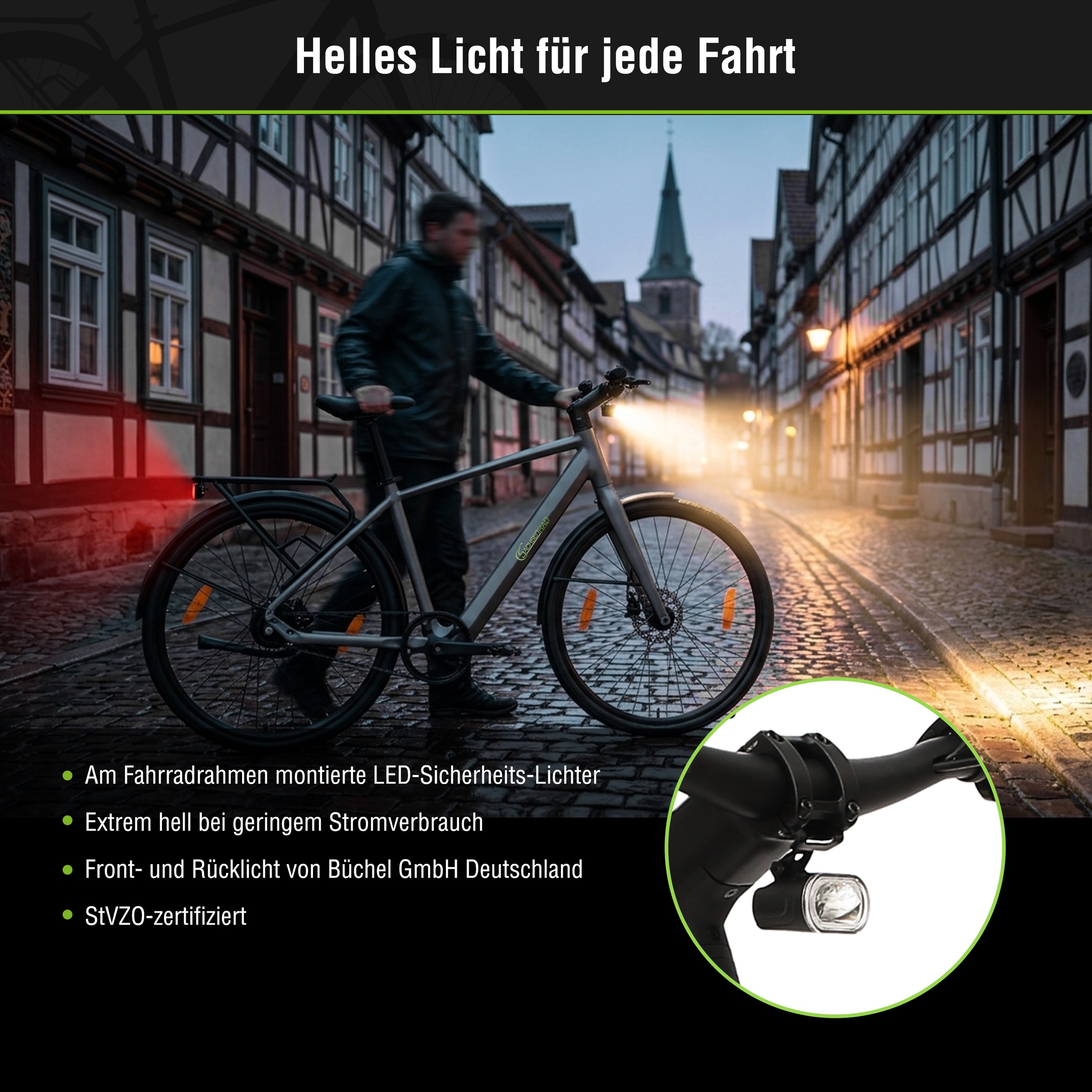 SachsenRad »Cityrad C3M Roma II mit intelligenter Unterstützungsstufe« ohne Schaltung Heckmotor 250 W nur 16KG ohne Gepäckträger und Schutzblech