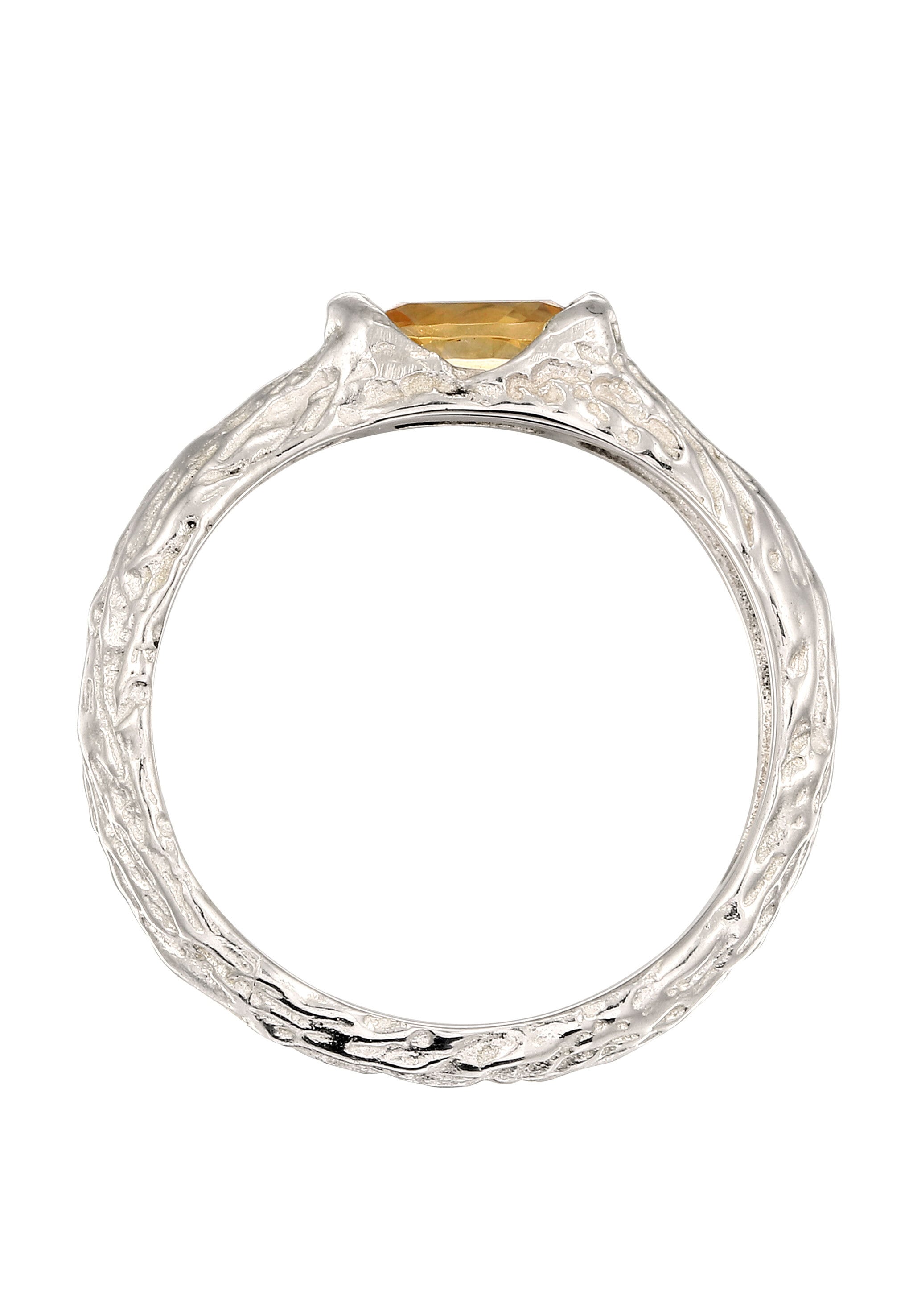 Elli Silberring »Ring Citrin Gelb Organic 925 Sterling Silber«