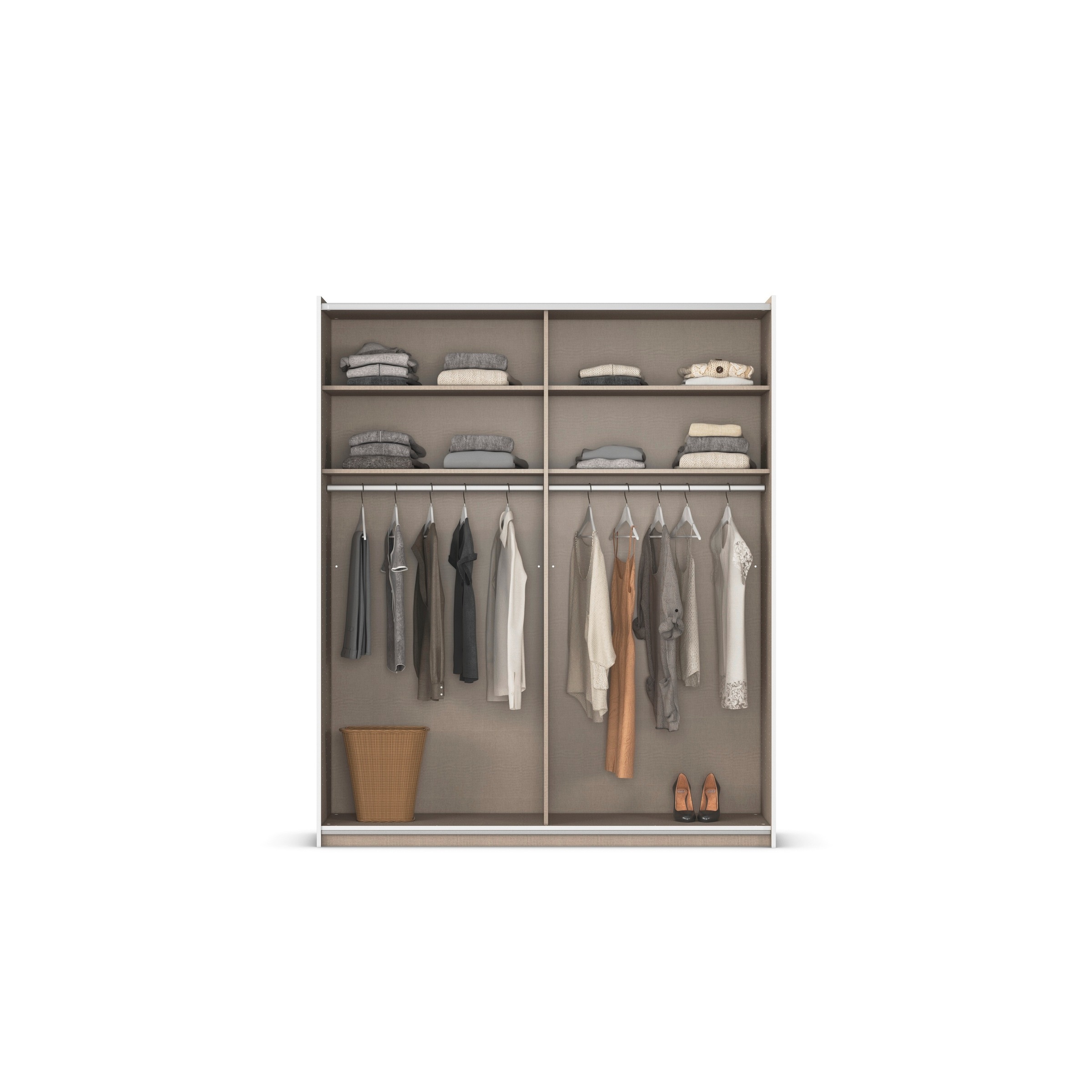 rauch Schwebetürenschrank »Kleiderschrank Schrank Garderobe Schlafzimmerschrank OXFORD«, (in 3 verschiedenen Ausstattungen BASIC/CLASSIC/PREMIUM), mit Griffleisten aus Metall, auch für kleinere Räume MADE IN GERMANY