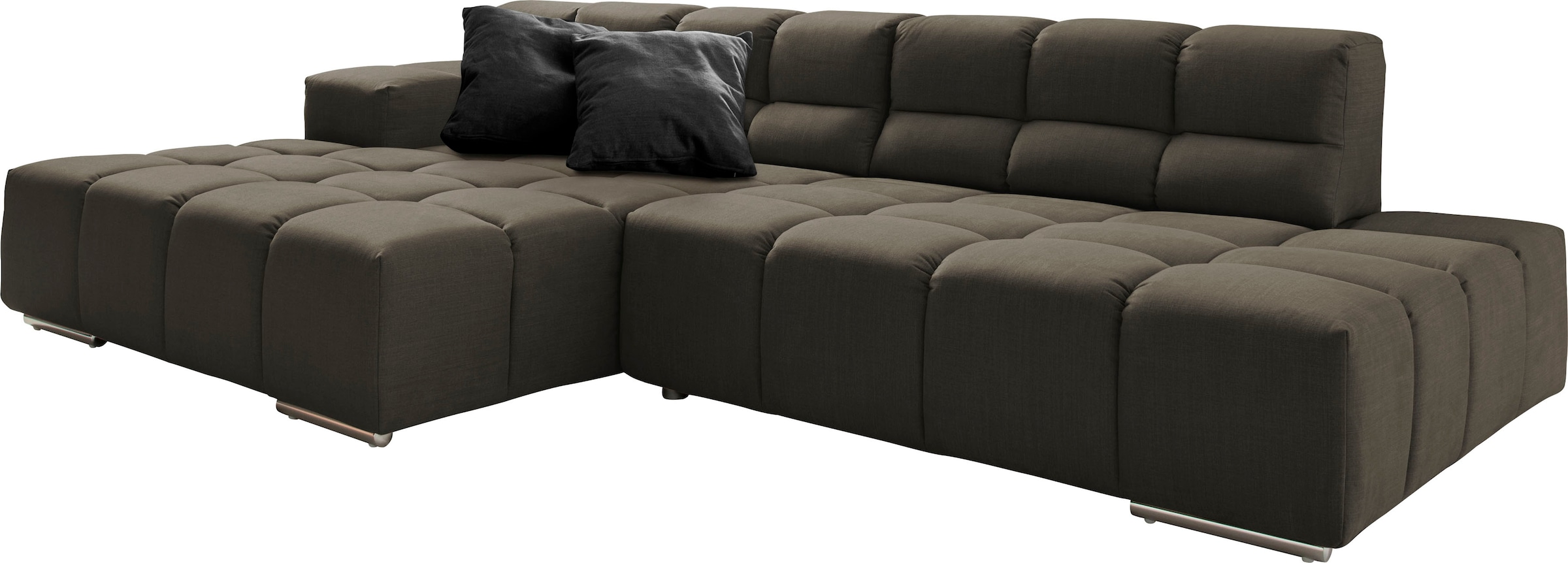 designwerk Ecksofa "Temple, Designsofa trifft hohen Sitzkomfort, L-Form" mit Sitztiefenverstellung