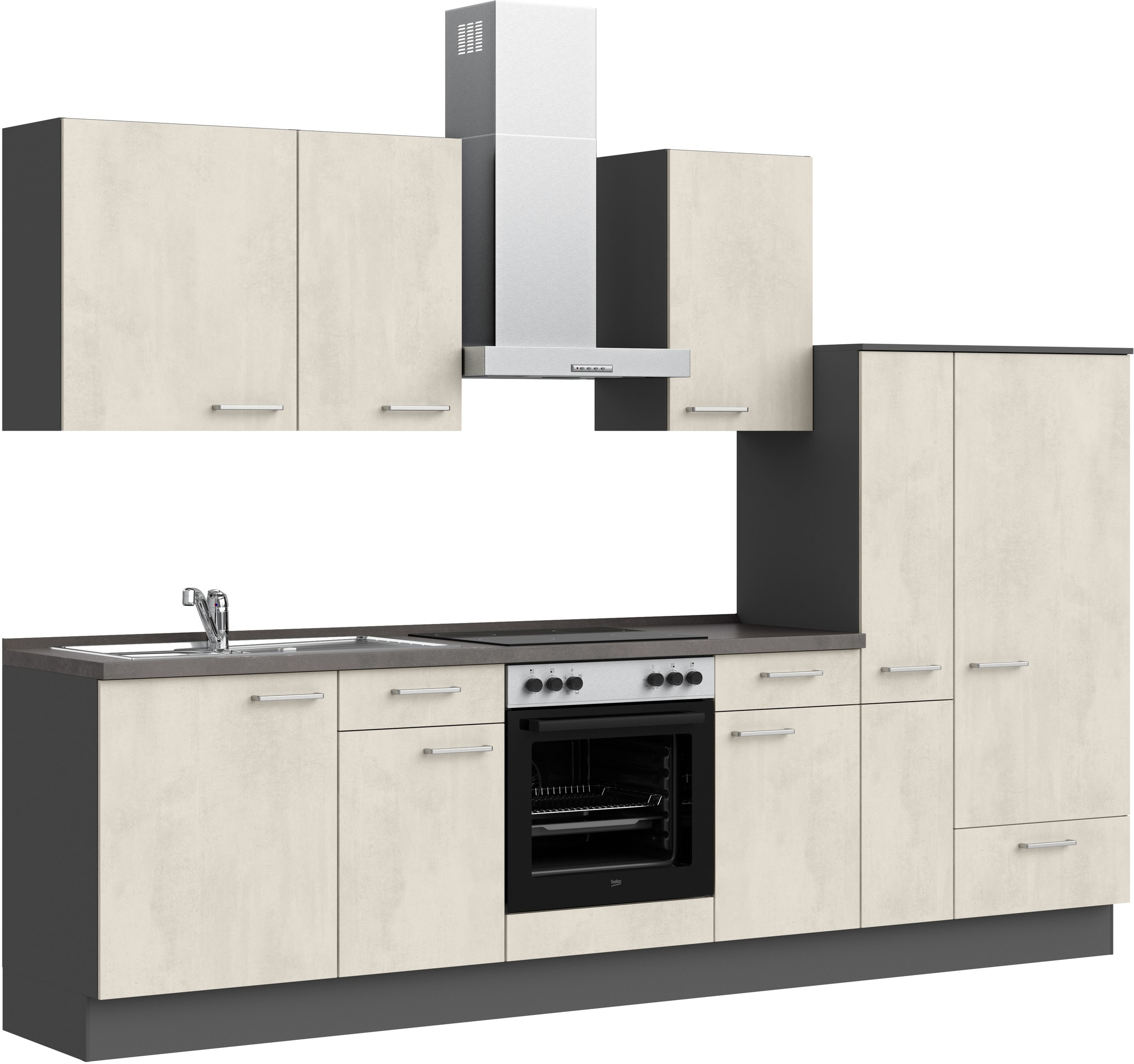 nobilia® Küchenzeile »"Riva I"«, vormontiert, Ausrichtung wählbar, Breite 300 cm, wahlw. mit E-Geräten