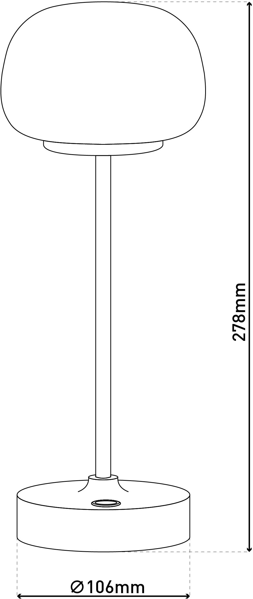 näve LED Tischleuchte »Pina«, 1 flammig, Leuchtmittel LED-Modul | LED wechselbar, Akku aufladbar, USB Typ C inkl. Kabel 100cm, Touch, dimmbar