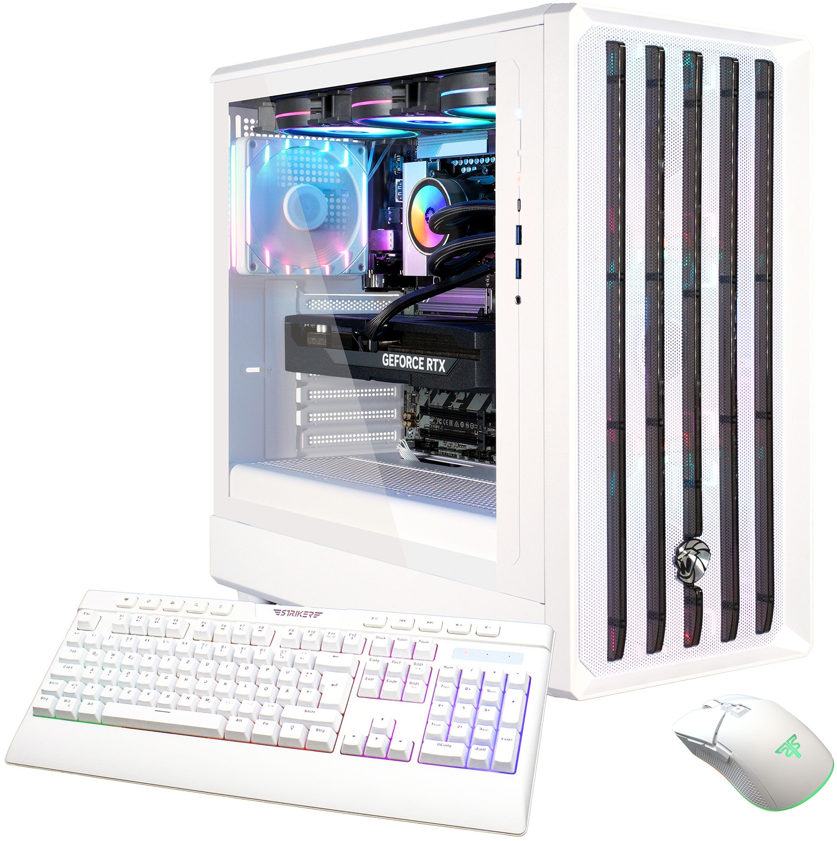 GAMEMAX Gaming-PC "CLAW WH 8109 AMD Ryzen 5 9600X 32GB DDR5 1TB SSD RTX 5060Ti", weiß, Microsoft Windows 11 Home (64 Bit), 32 GB RAM 1.000 GB SSD, Des