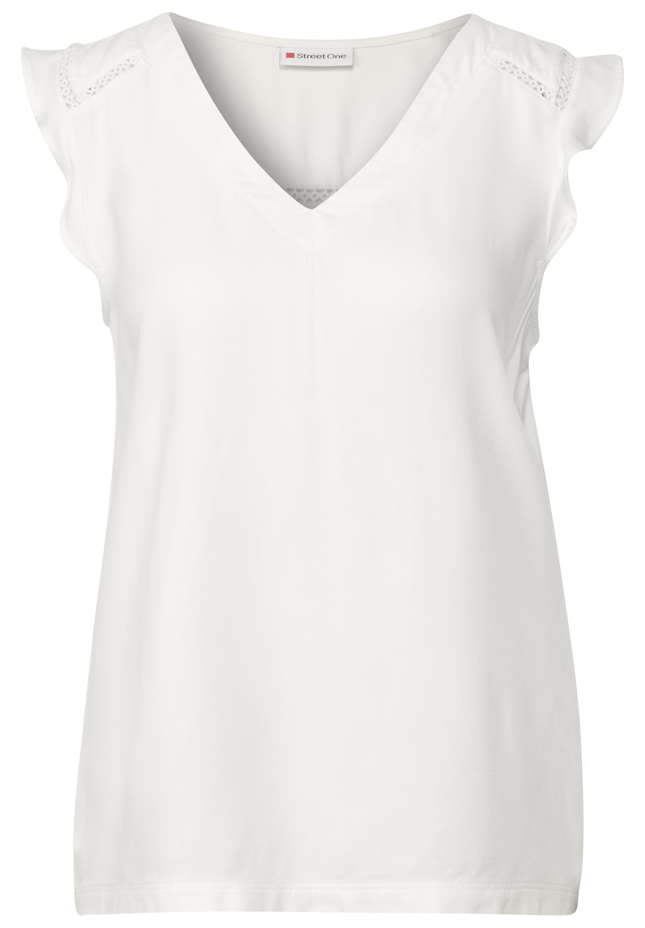 STREET ONE Spitzentop, aus elastischem Materialmix