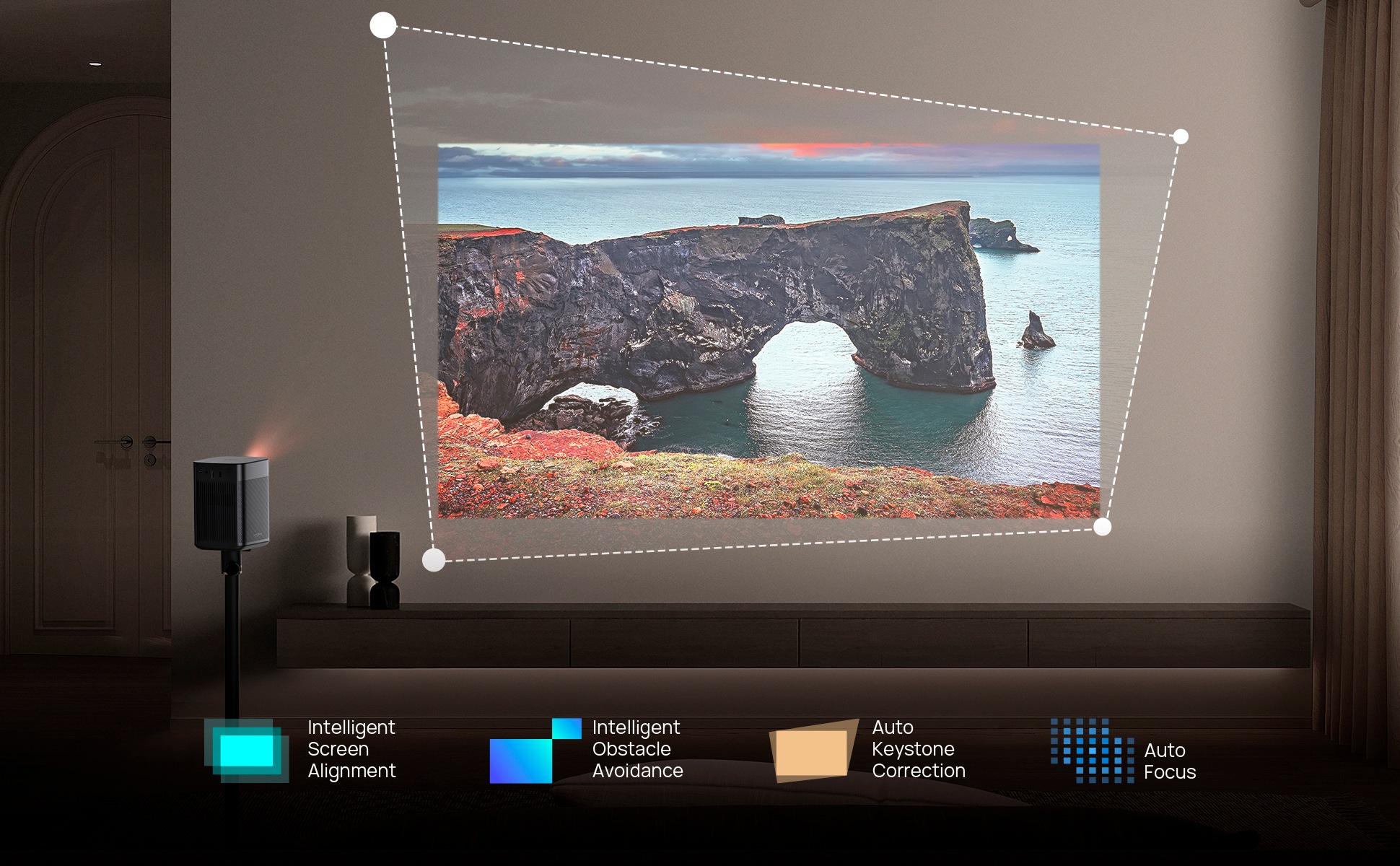 XGIMI Beamer »Halo+«, portabler Smart Beamer, FullHD, 900 ANSI-Lumen, auto. Keystone