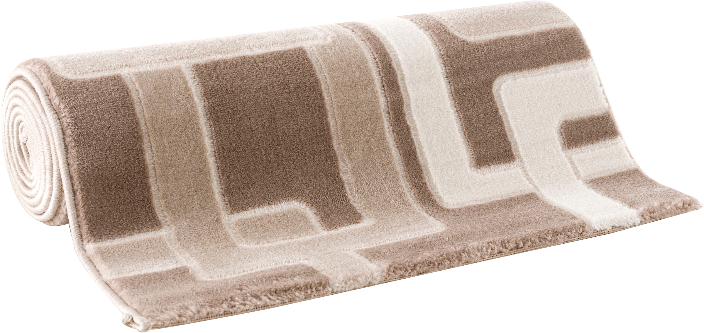 Home affaire Läufer »Anesa«, rechteckig, 12 mm Höhe, mit handgearbeitetem Konturenschnitt, flacher Teppich-Läufer, geometrisches Muster, Kurzflor, Weich, Pflegeleicht, ideale Teppiche für Wohnzimmer, Schlafzimmer, Esszimmer, Diele/Flur