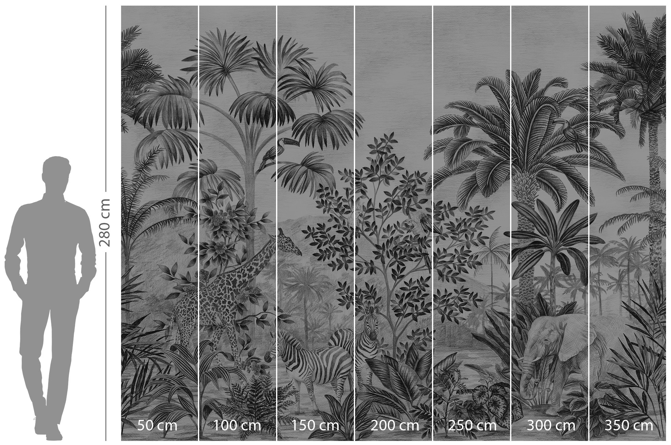 Komar Vliestapete »Digitaldruck Vlies -  Jungle Evolution - Größe 350 x 280 cm« bedruckt glatt Kinderzimmer