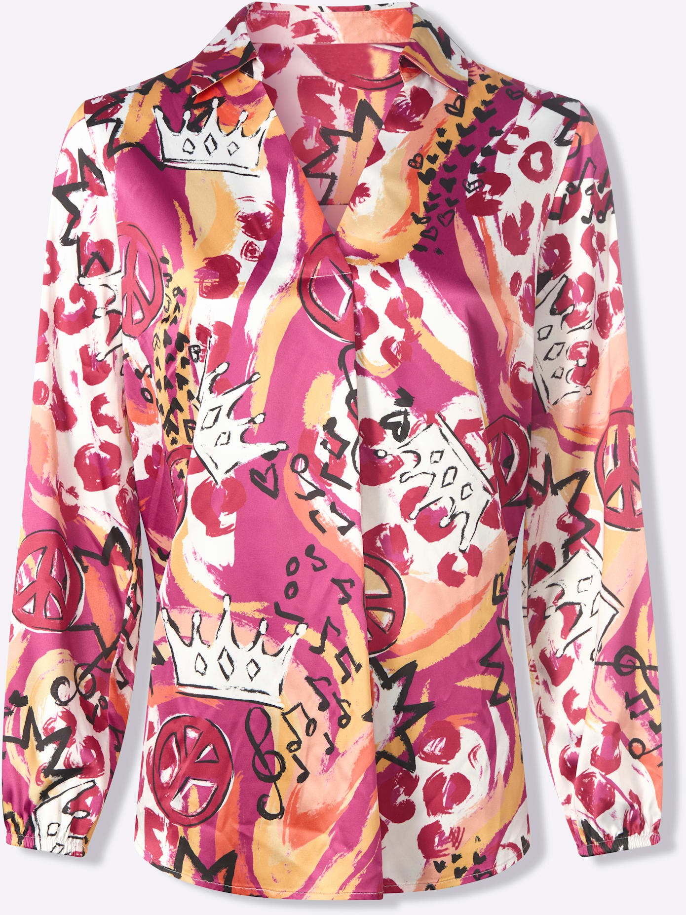 HEINE Printed Blouse Women Fuchsia 48 3