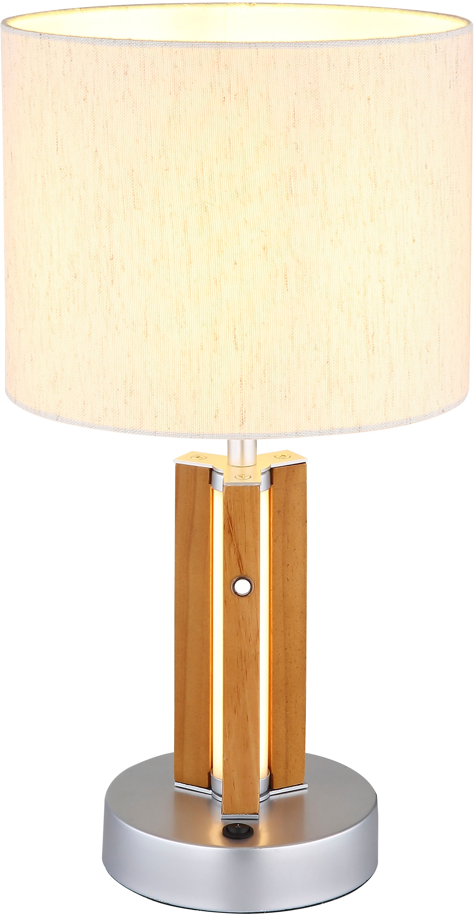 NOWA Tischleuchte »TAUGUS«, 1 flammig, Leuchtmittel E27 | ohne Leuchtmittel, Tischlampe, Textil, Touch Ein/Aus, Wohnbereich
