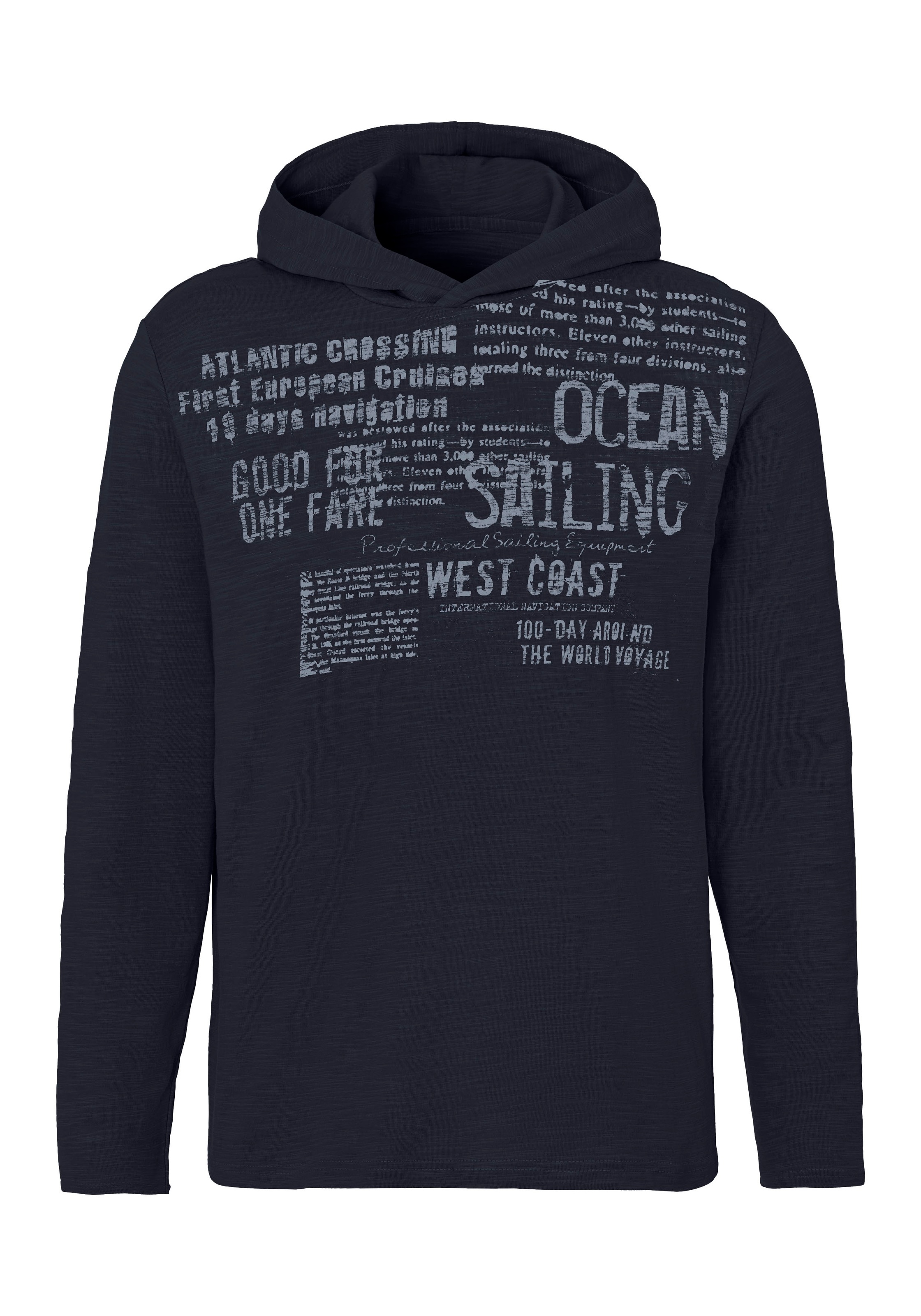 John Devin Kapuzenshirt, Langarmshirt bedruckt mit Kapuze aus strukturierte günstig online kaufen
