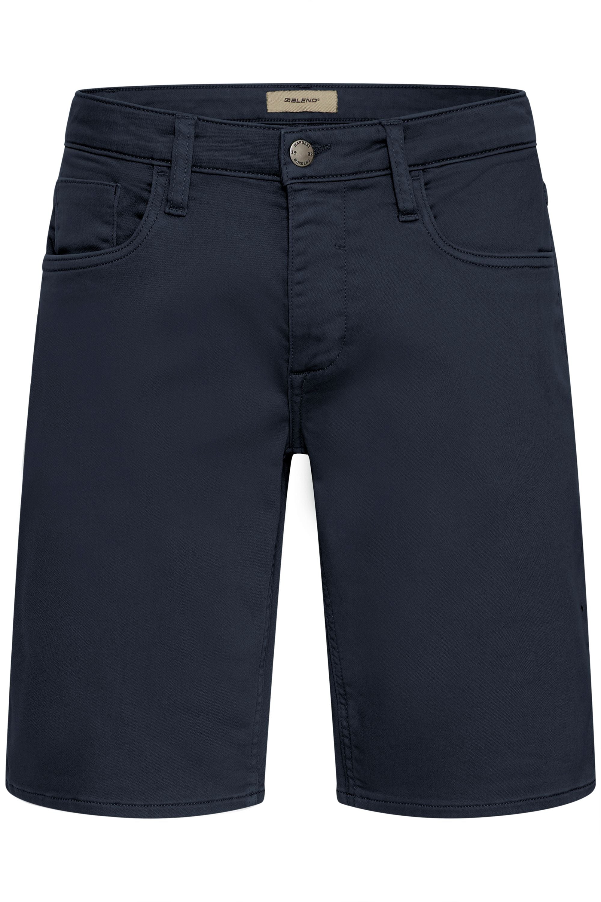 Jeansshorts BLEND "BHBlizzard", Herren, Gr. XXL, US-Größen, salute, Denim/Jeans, 83% Baumwolle, 15% Polyester, 2% Elasthan, unifarben, Basic, normal normal, Jeans Jeansshorts, Moderne Jeans-Shorts im 5-Pocket-Stil