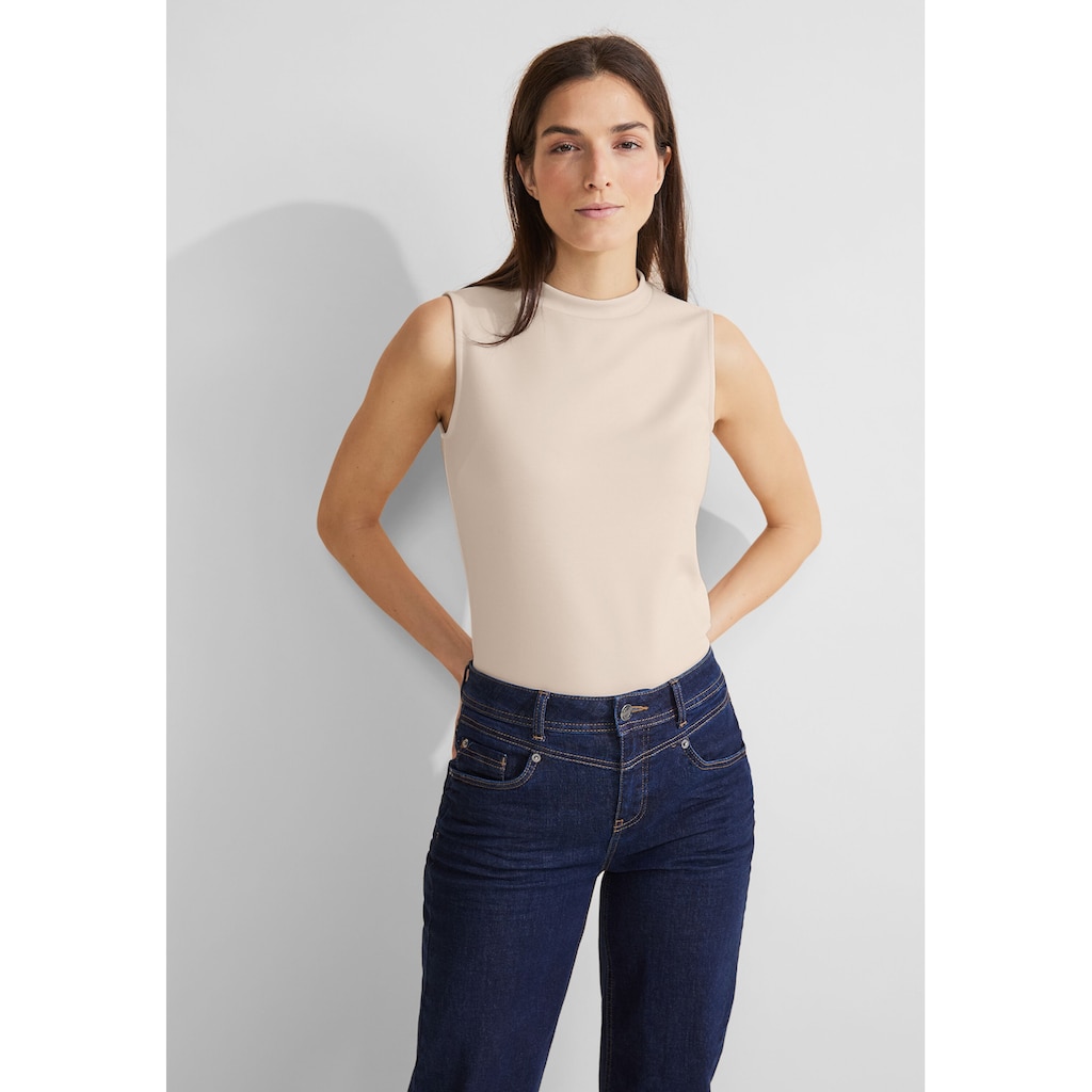 STREET ONE Shirttop »silk look turtel neck«, mit Ziernaht hinten