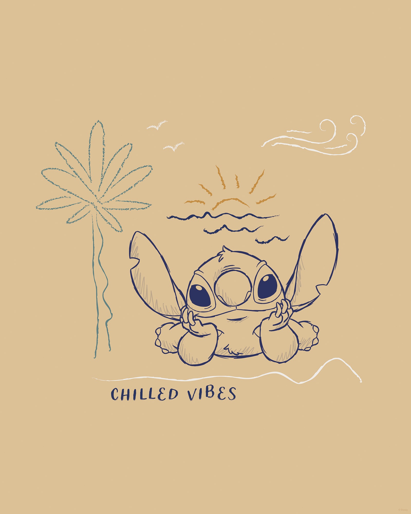 Komar Wandbild »Disney Lilo and Stitch Chilled Vibes«, Disney, (Set, 1 St.), 40 x 50 cm (Breite x Höhe) - Kinderzimmer, Dekoration