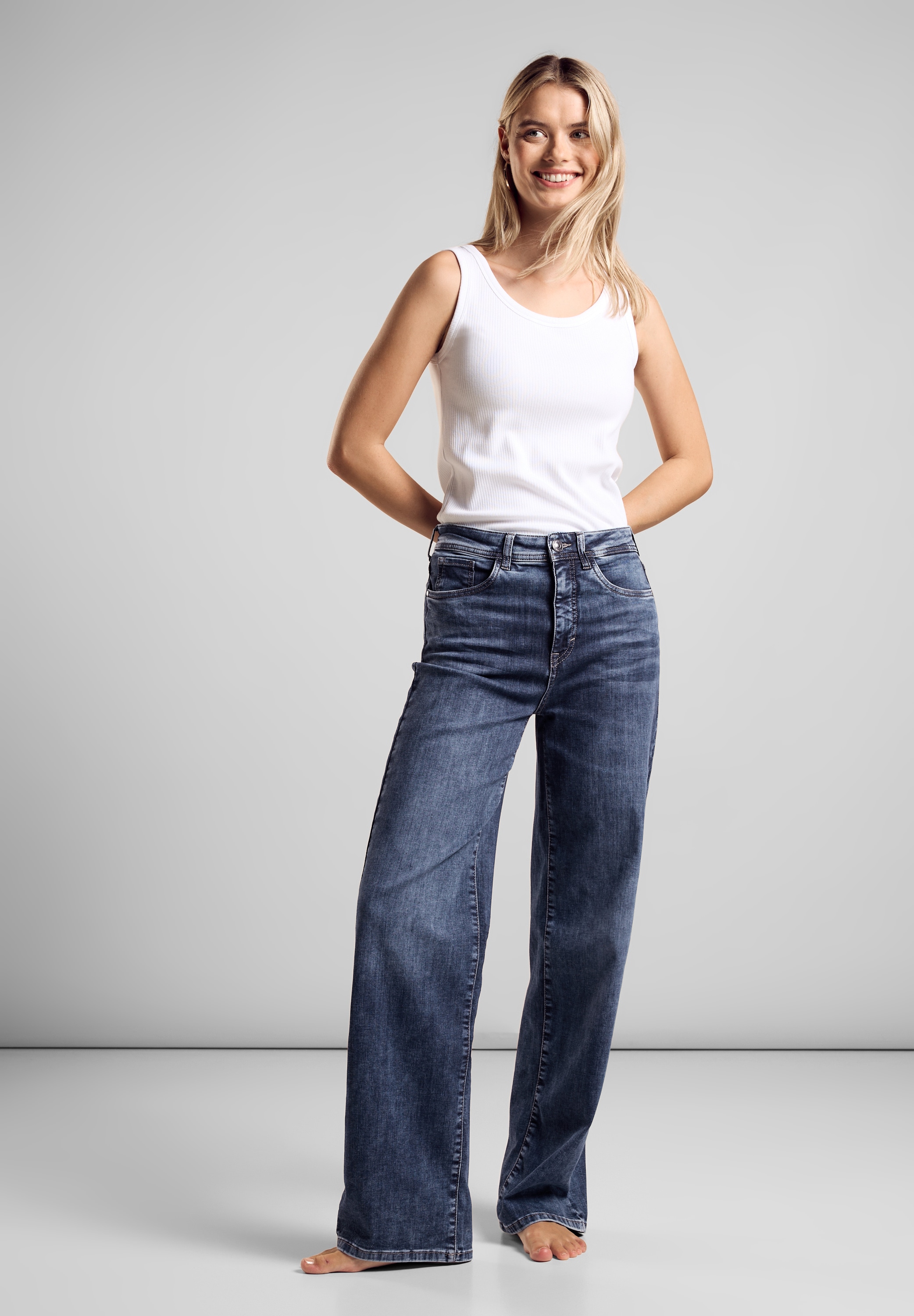 STREET ONE Loose-fit-Jeans, mit Wide Legs