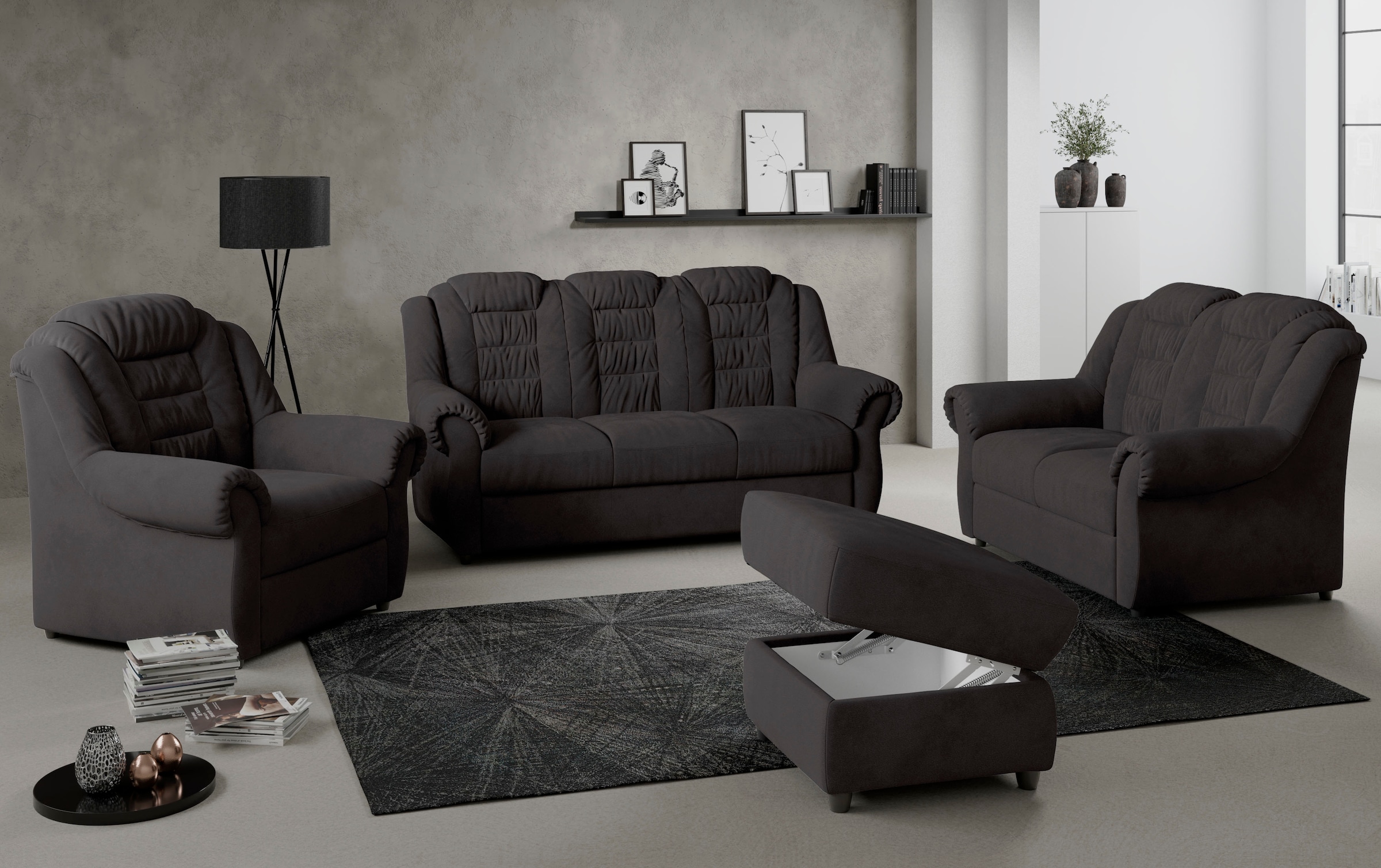 Home affaire 3-Sitzer "Boston" Sofa mit hoher Rückenlehne günstig online kaufen