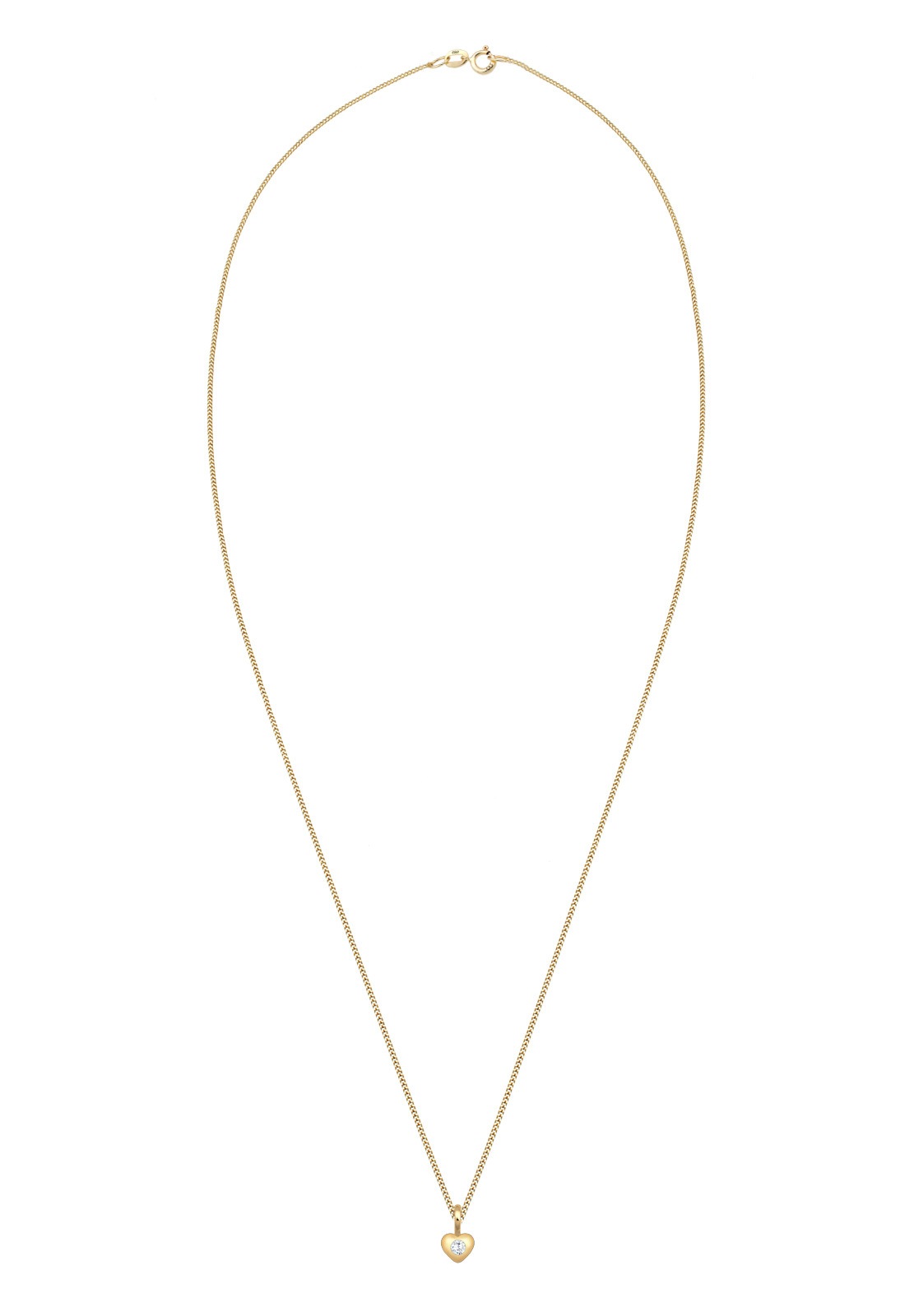Elli Premium Kette mit Anhänger »Kinder Herz Geburt Taufe Zirkonia 585 Gelbgold«