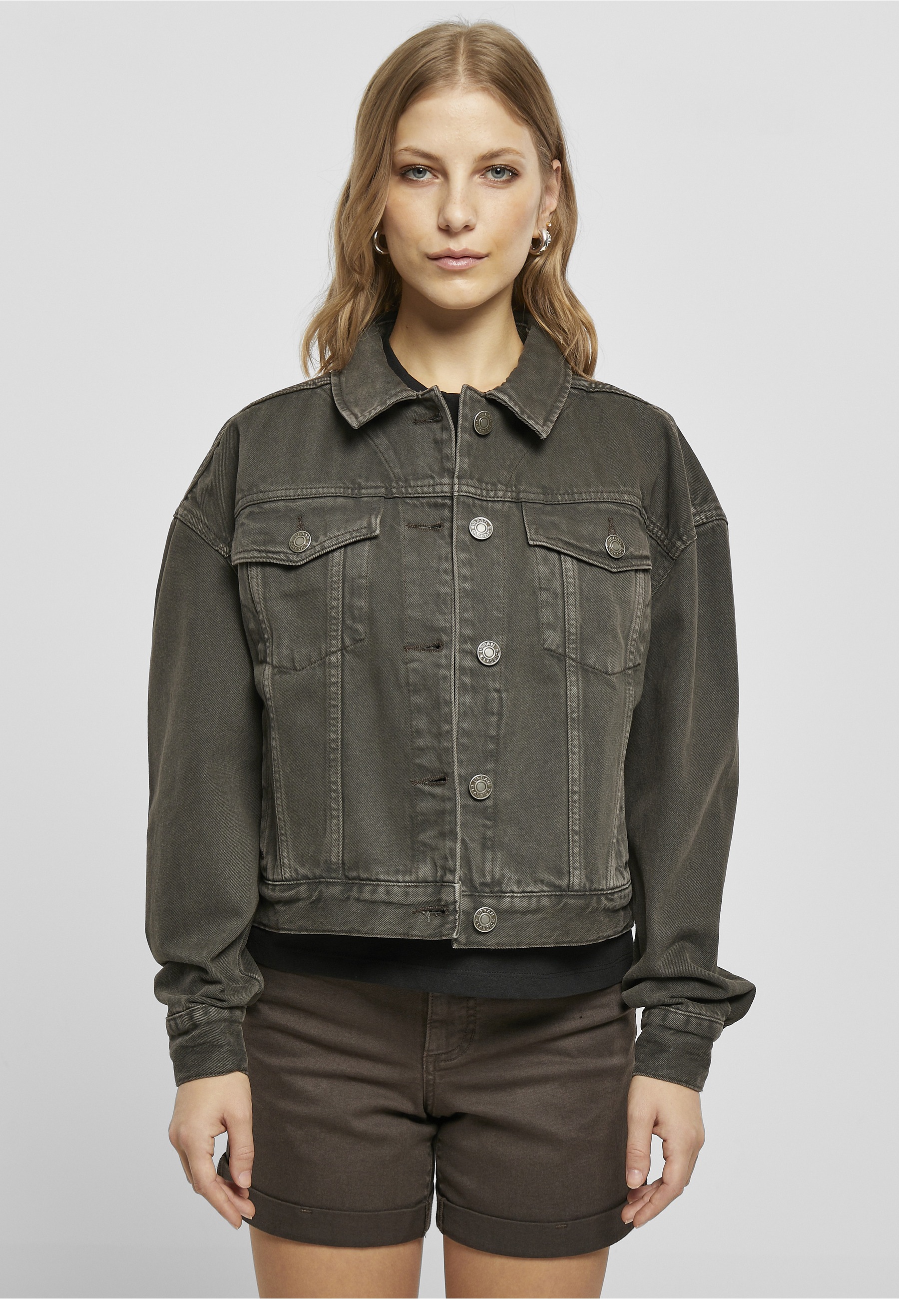 URBAN CLASSICS Jeansjacke »Urban Classics Damen Ladies Oversized Colored Denim Jacket« 1 Stk. tlg. ohne Kapuze