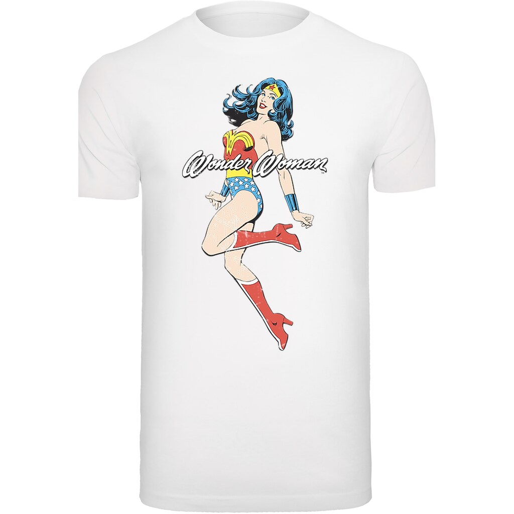 F4NT4STIC Kurzarmshirt »F4NT4STIC Herren Wonder Woman Jump with T-Shirt Round Neck«, (1 tlg.)