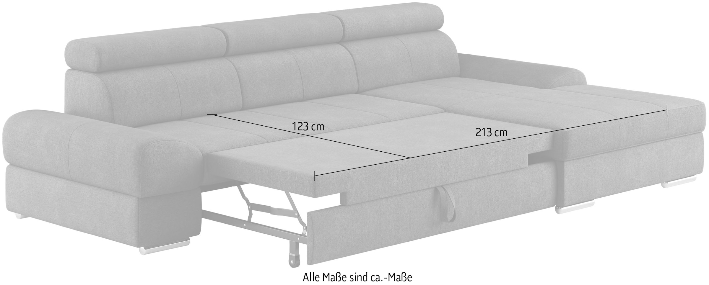 sit&more Ecksofa »Broadway L-Form«, mit verstellbaren Kopfteilen, wahlweise mit Bettfunktion