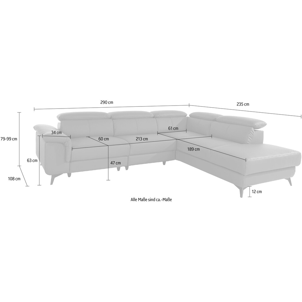 COTTA Ecksofa »Springs L-Form«