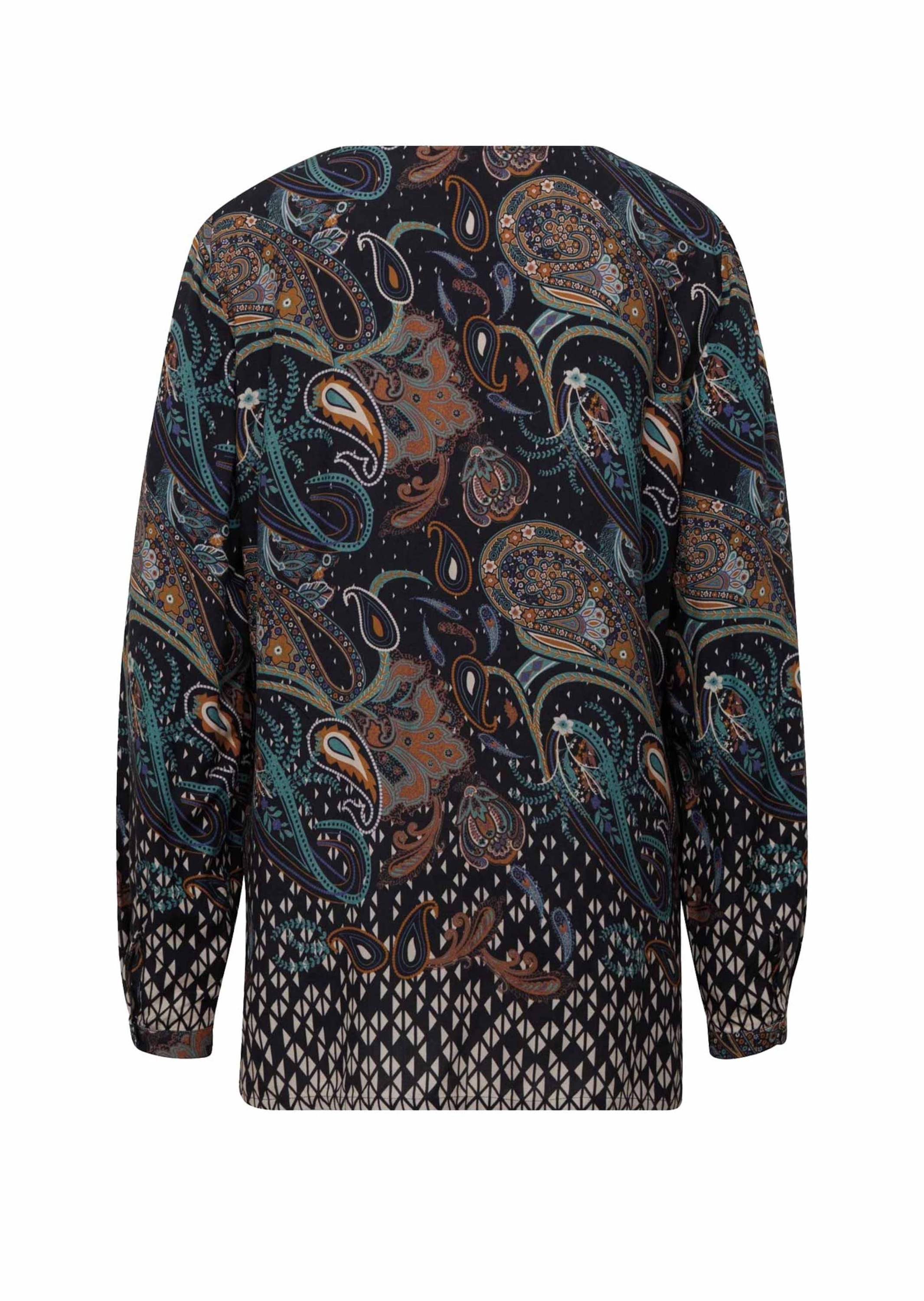 GOLDNER Druckbluse »Longbluse Farbbrillante Druckbluse mit liebevollen Details«
