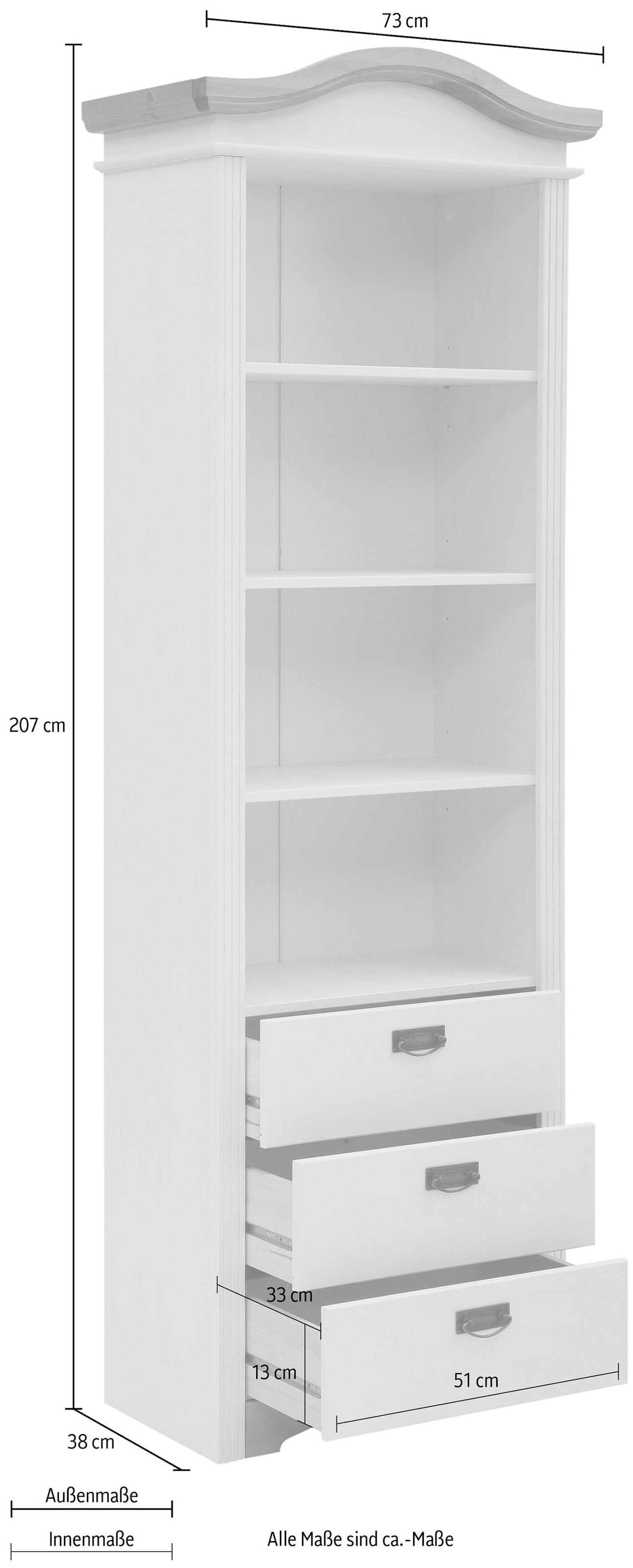 Home affaire Regal »Konrad«, aus massiver, FSC®-zertifizierter Kiefer