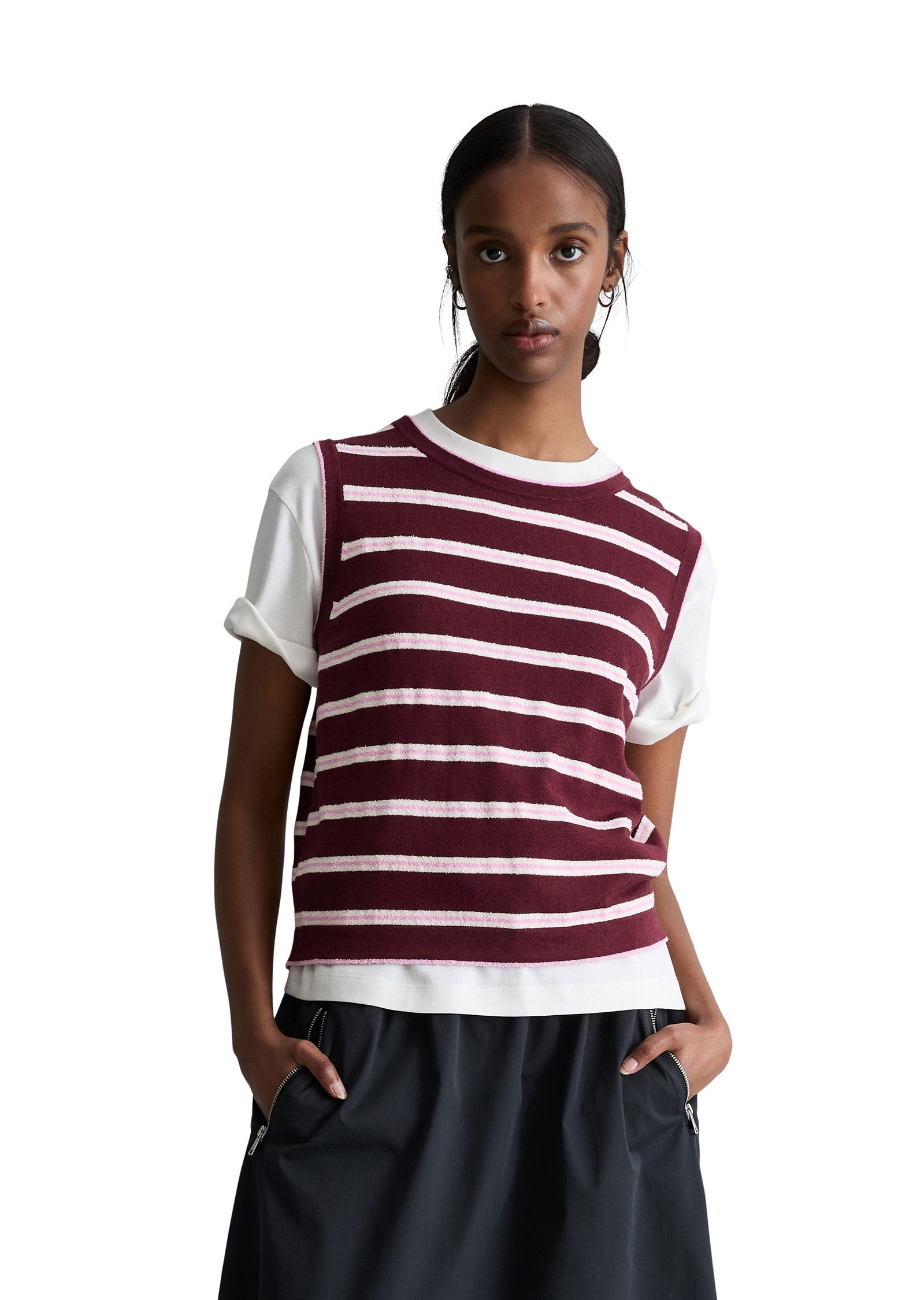 Marc OPolo DENIM Kurzarmpullover "aus Organic-Cotton-Modal-Mix" günstig online kaufen