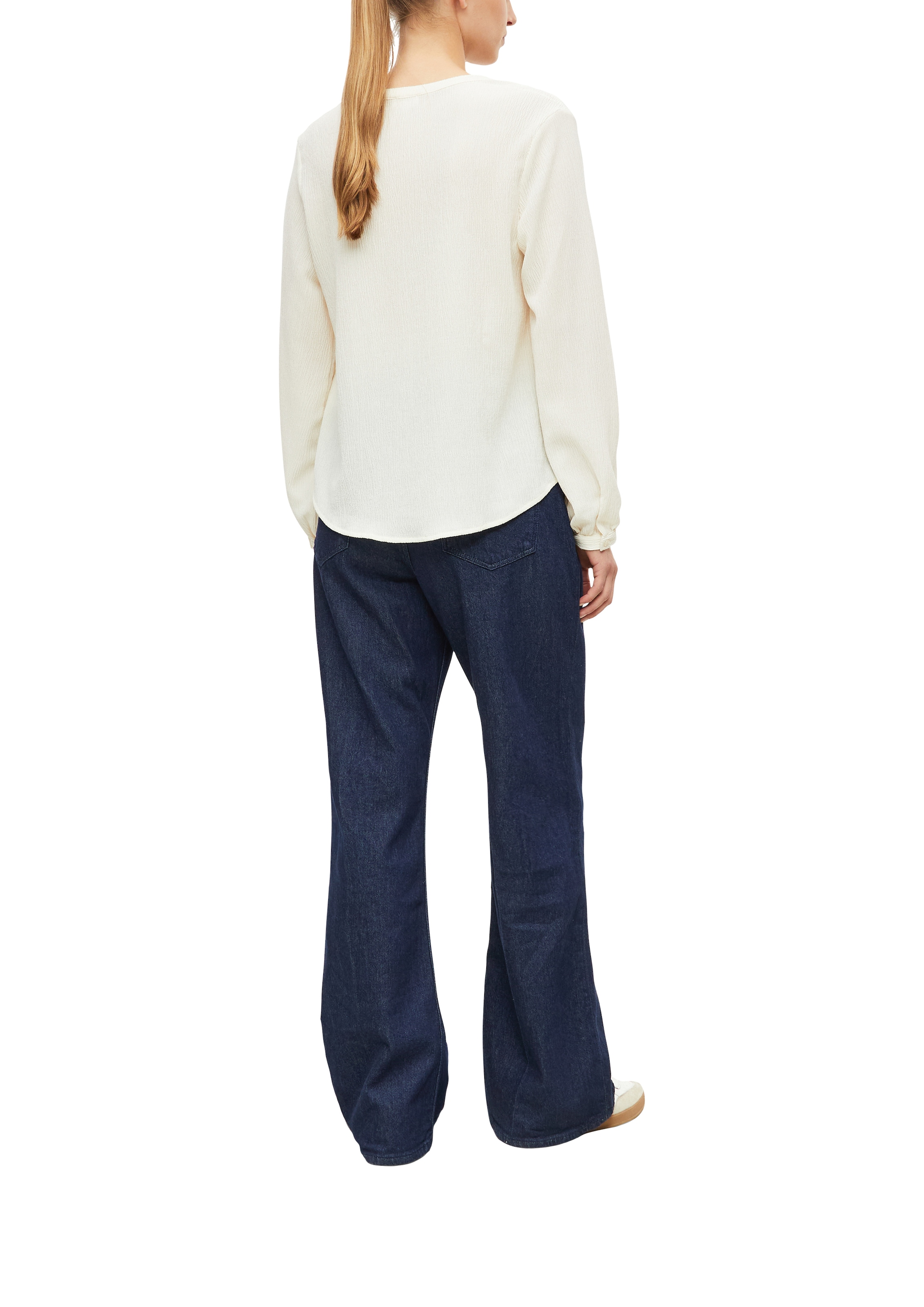 s.Oliver Langarmbluse im Tunika-Stil und mit Splitneck / Stretch