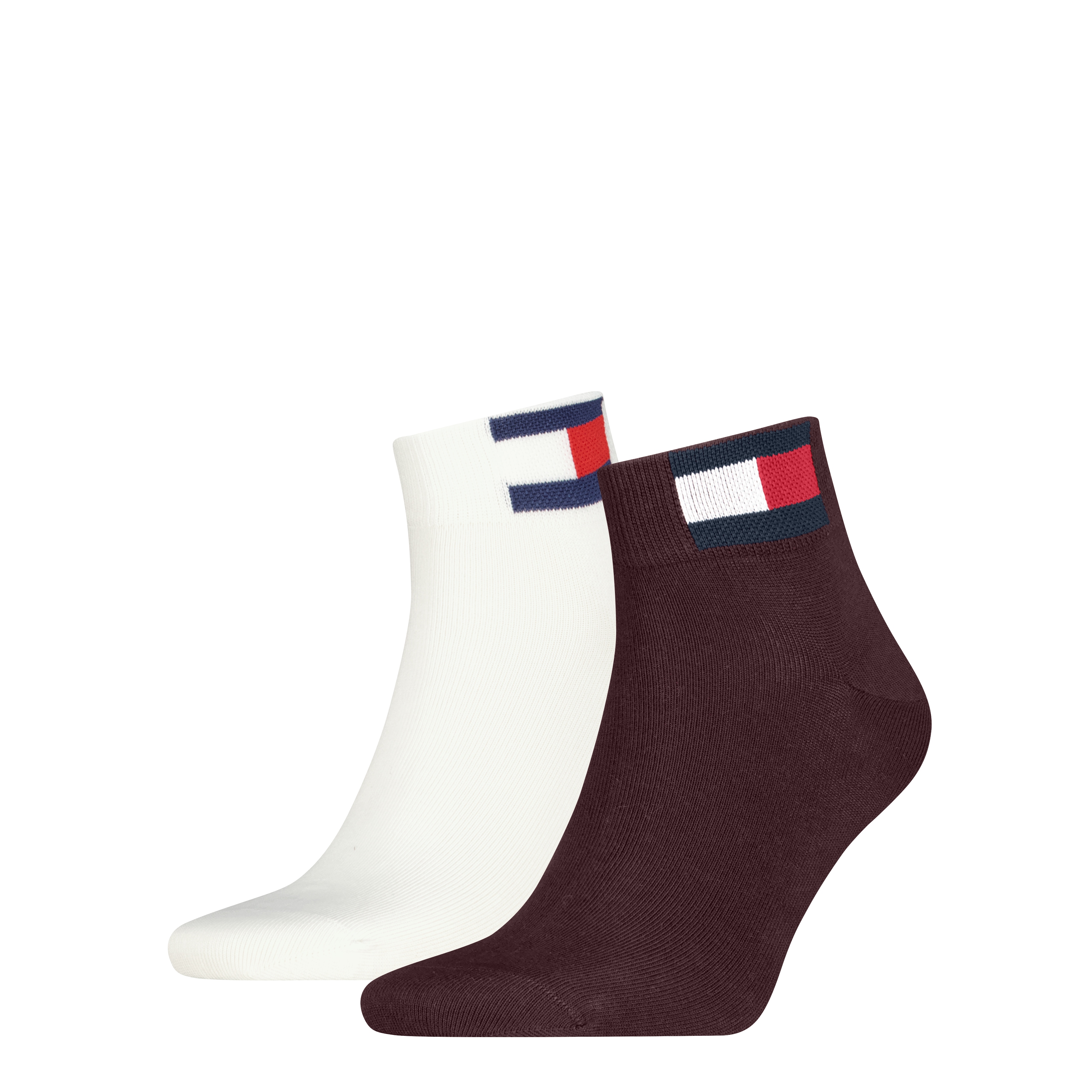 Tommy Hilfiger Kurzsocken "TH UNI TJ QUARTER 2P FLAG" 2 Paar, Verstärkte Ferse und Spitze für zusätzliche Strapazierfähigkeit