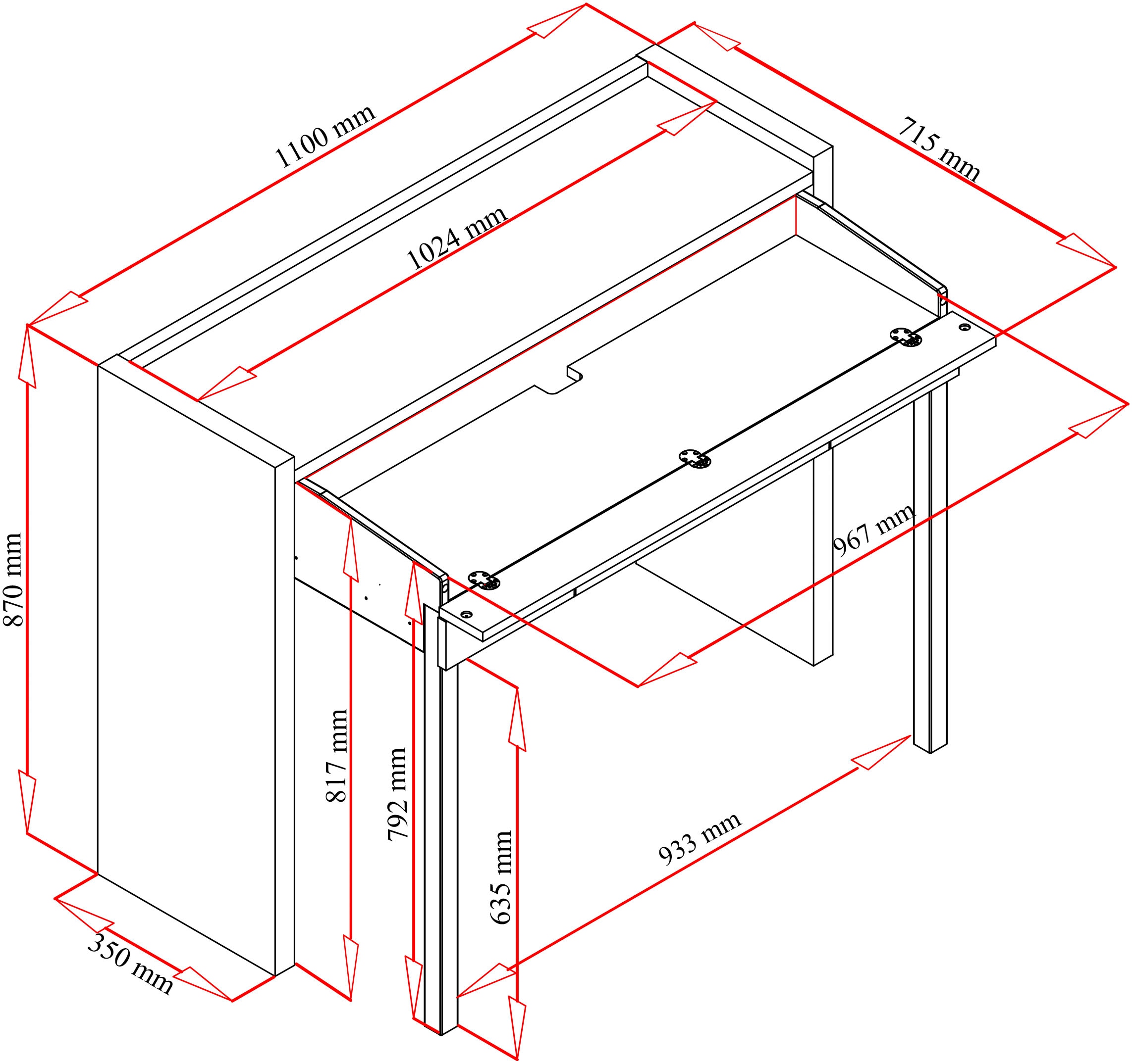 Woodman Konsolentisch »Jens«, mit Schreibtisch Funktion, im extravaganten Design